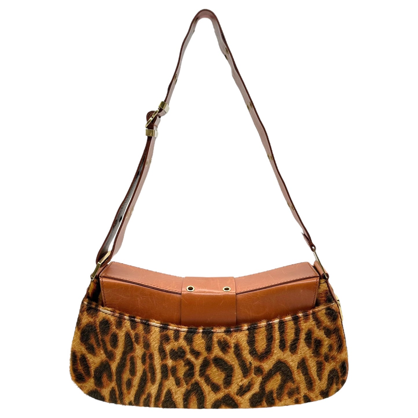 Christian Dior Leopard Print Ponyhair Columbus Bag