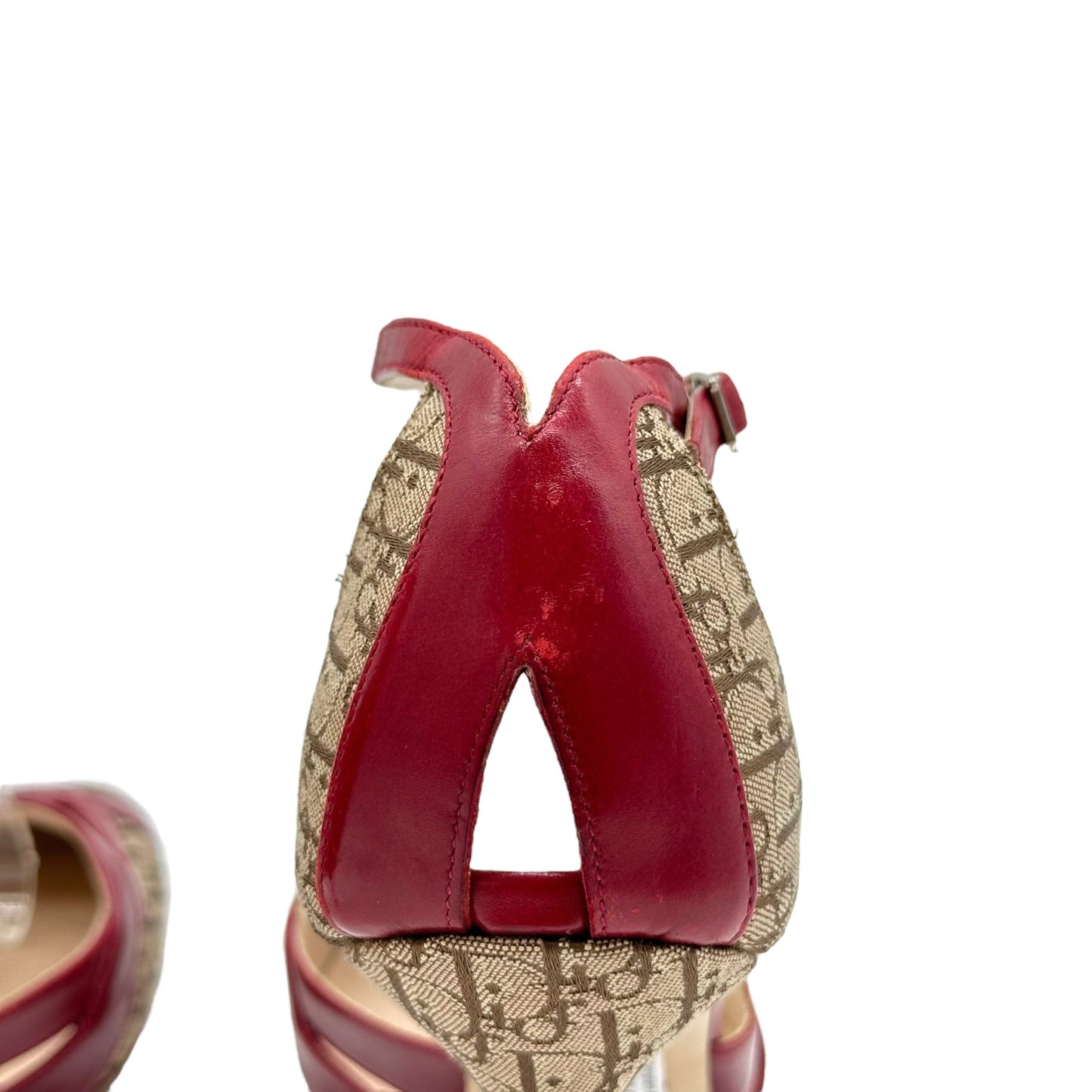 Christian Dior Trotter Monogram & Red Leather Heels