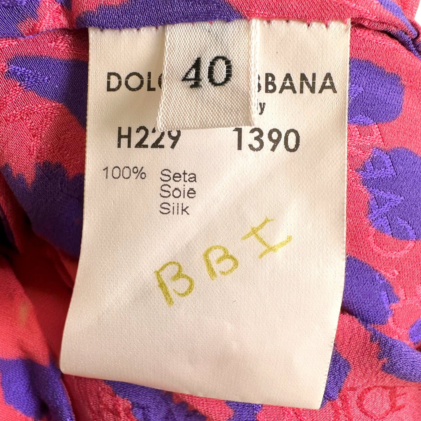 Dolce & Gabbana Silk Blouse Pink Purple Leopard Print
