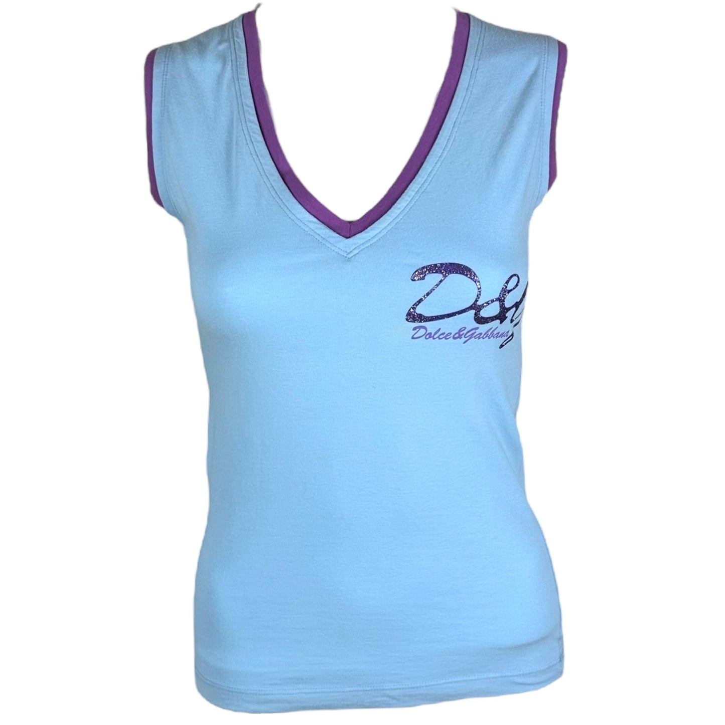 D&G Dolce & Gabbana Blue Logo Tank