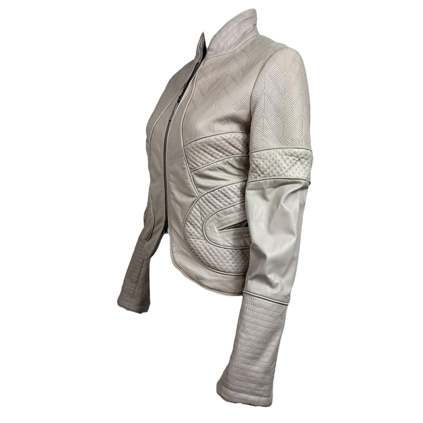 Just Cavalli by Roberto Cavalli Pink Embroidered Leather Moto Jacket NWT