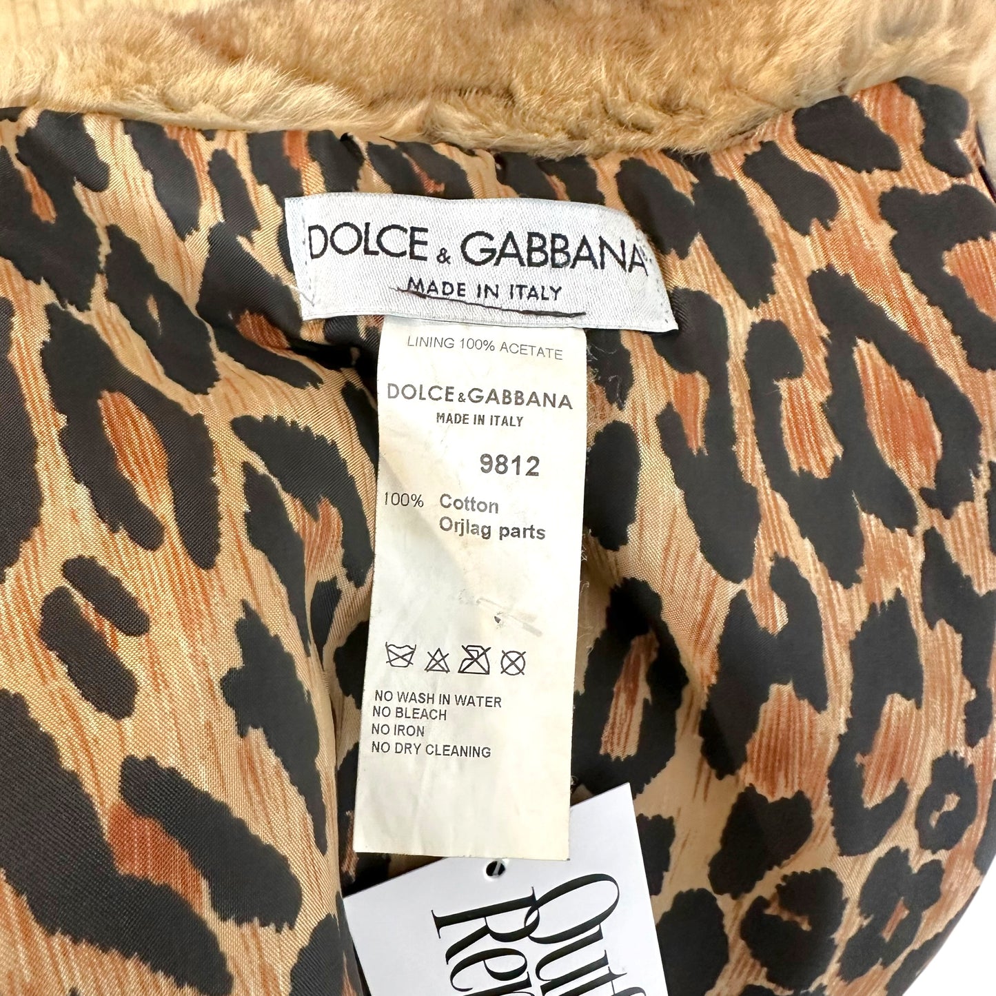 Dolce & Gabbana Brown Rabbit Fur Trim Denim Jacket