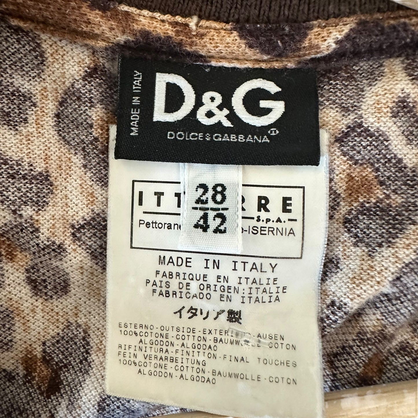 D&G Dolce & Gabbana Leopard Print Cropped Logo Polo Tank