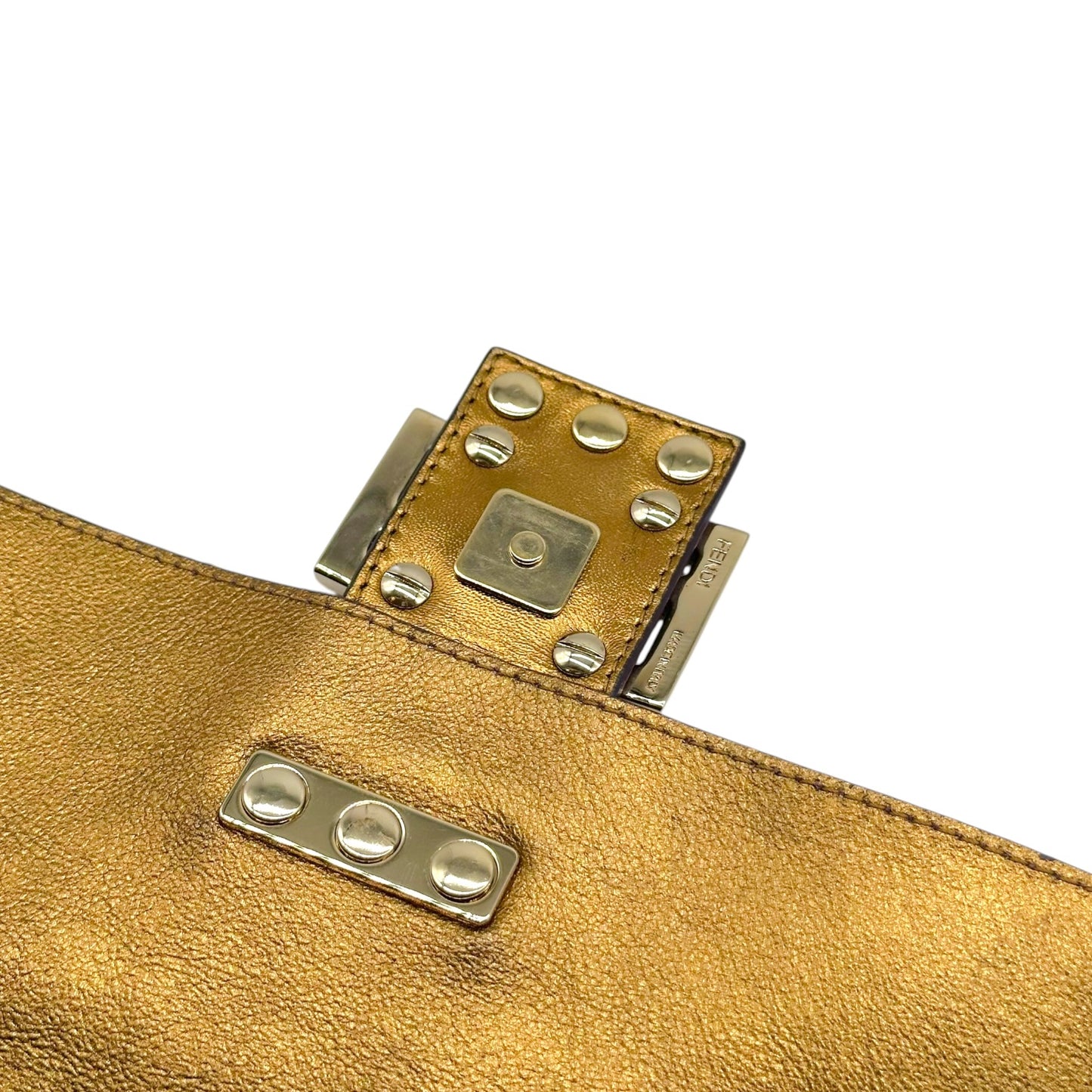 Fendi Purple Leather Baguette Bag with Gold Stud