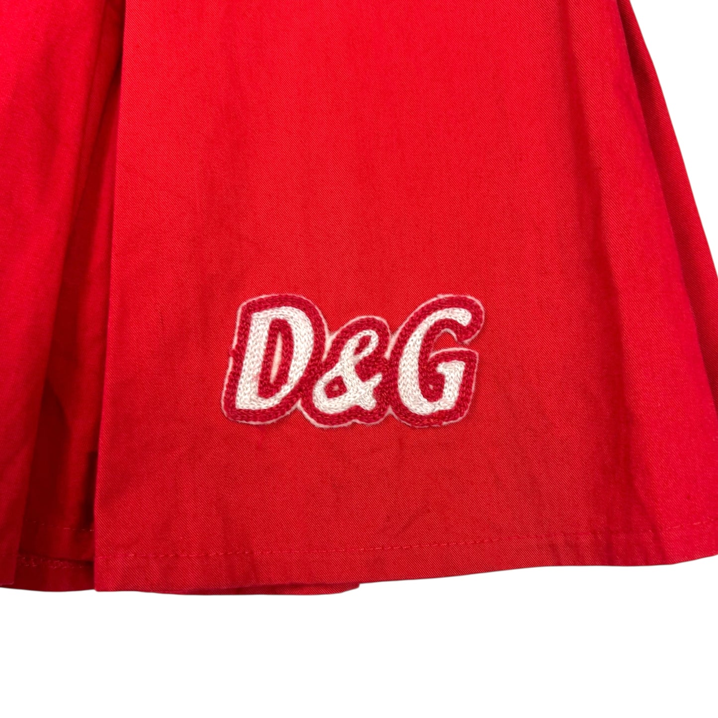 D&G Dolce & Gabbana Red Pleated Mini Skirt