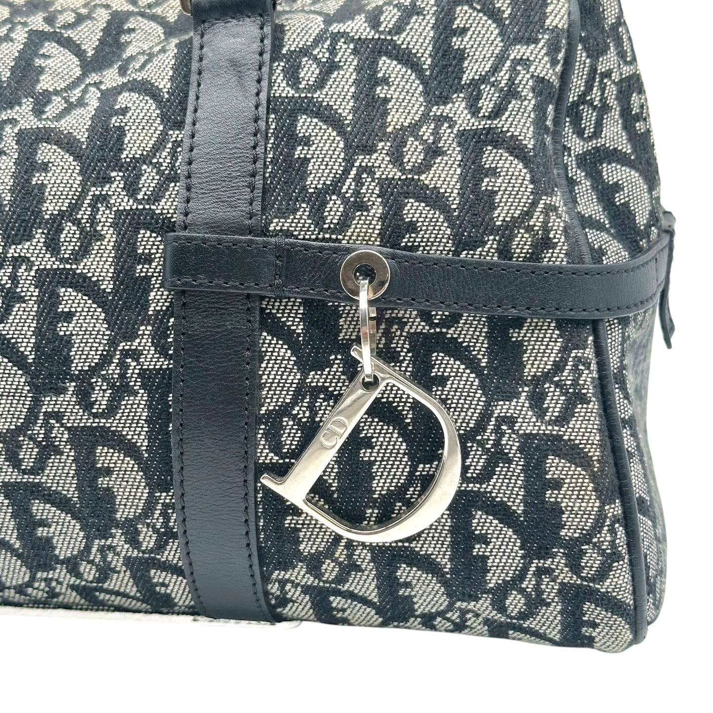 Christain Dior Black Trotter Monogram Logo Hardware Shoulder Bag