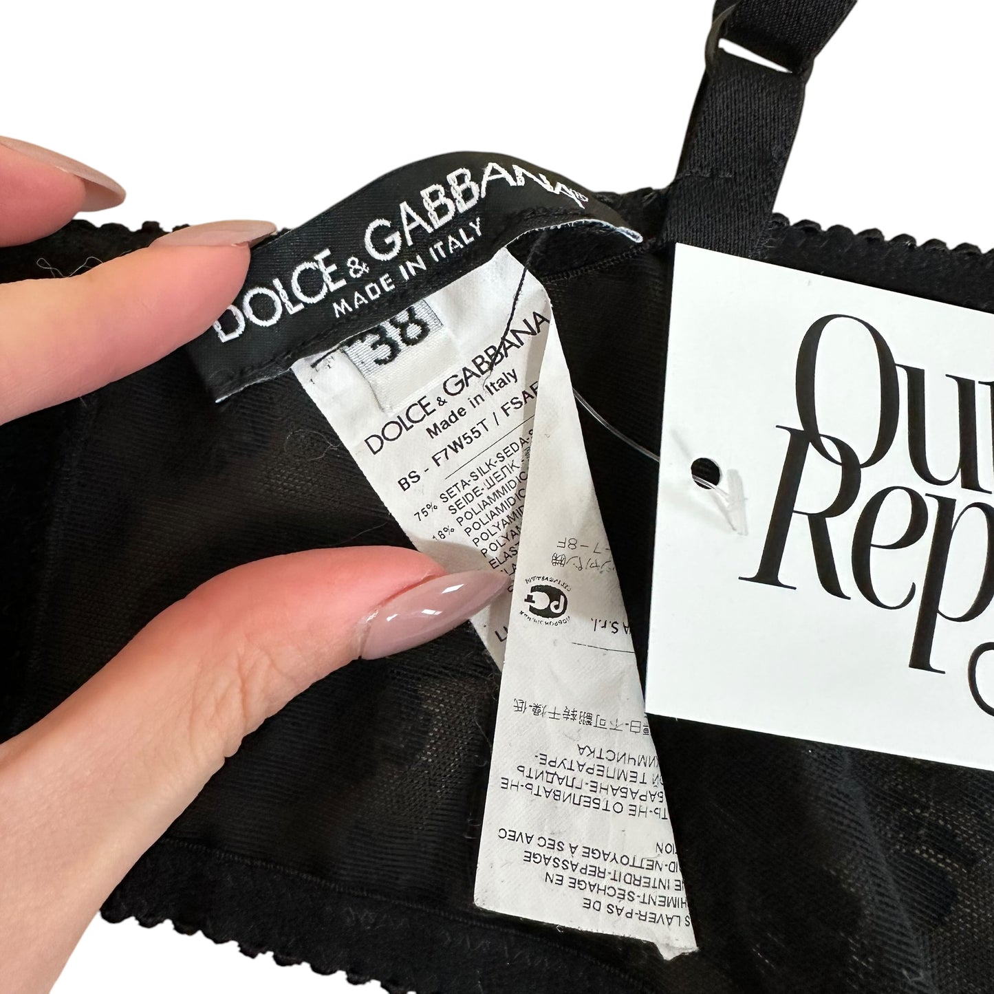 Dolce & Gabbana Black Polka Dot Crop Bustier Bra Top - Outfit Repeater