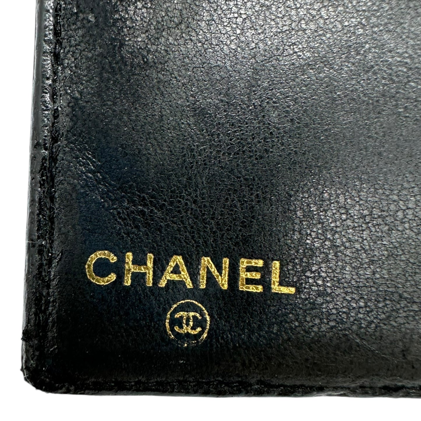 Chanel Black Caviar Leather Logo Wallet