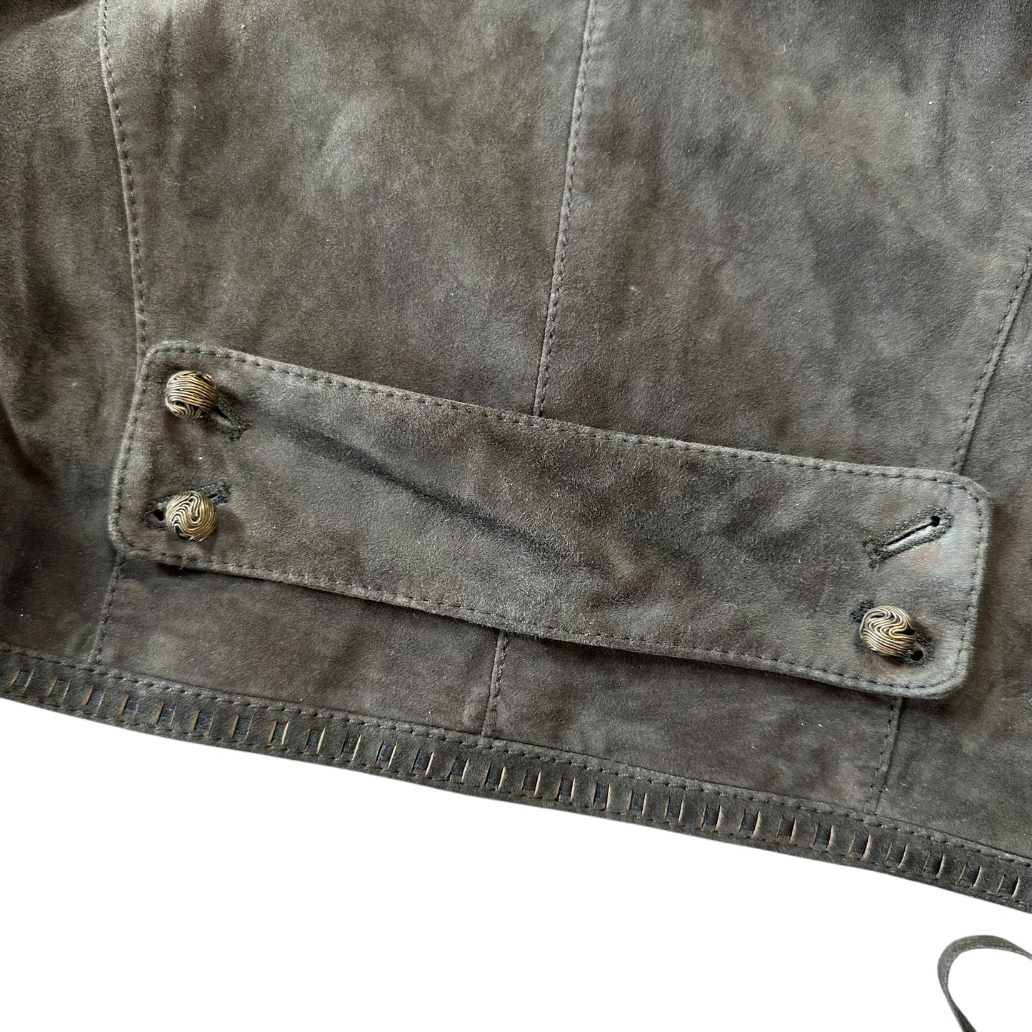 Roberto Cavalli 2007 Suede Fringe Trim Cropped Vest Top - Outfit Repeater