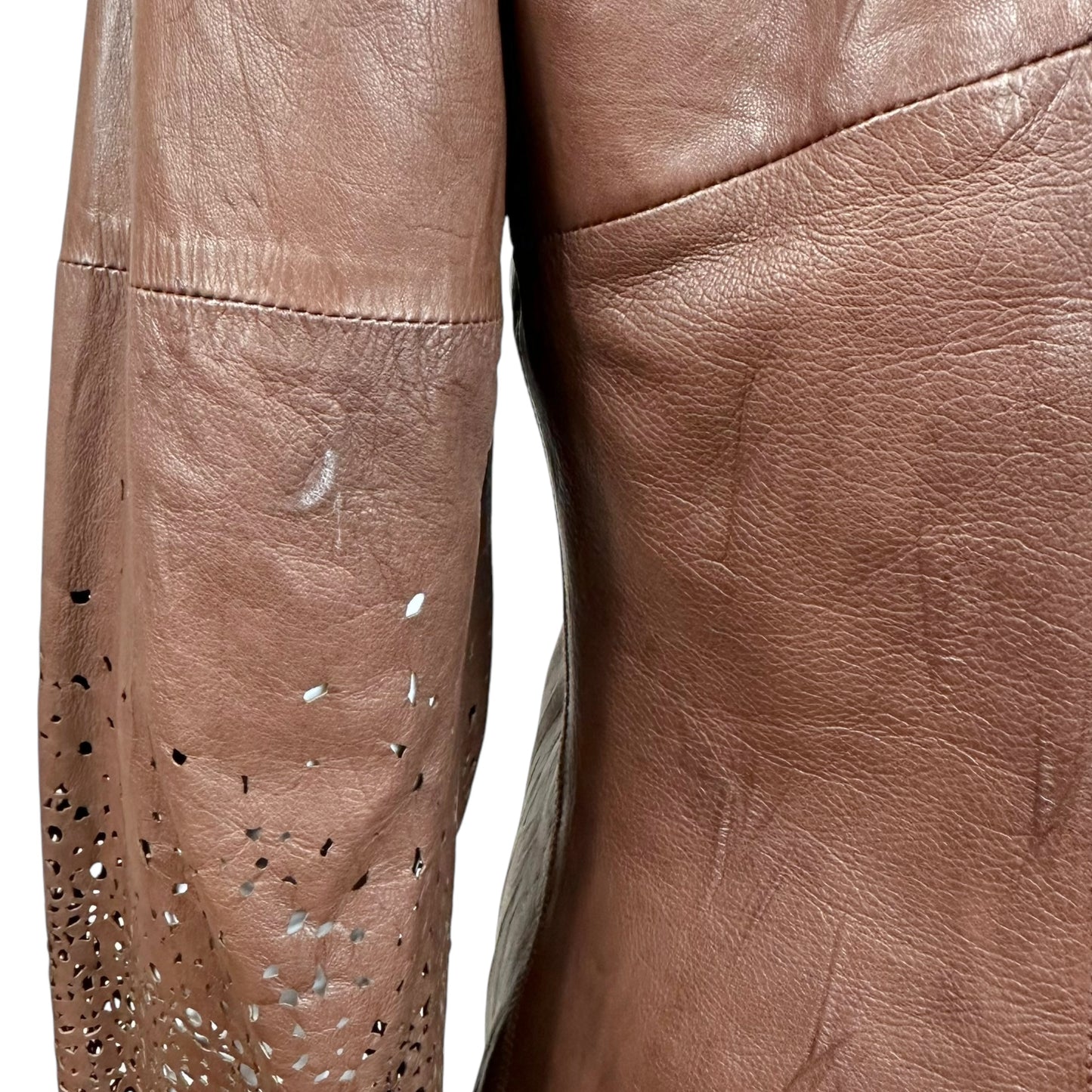 Roberto Cavalli F/W 2003 Brown Leather Laser Cut Jacket - Outfit Repeater