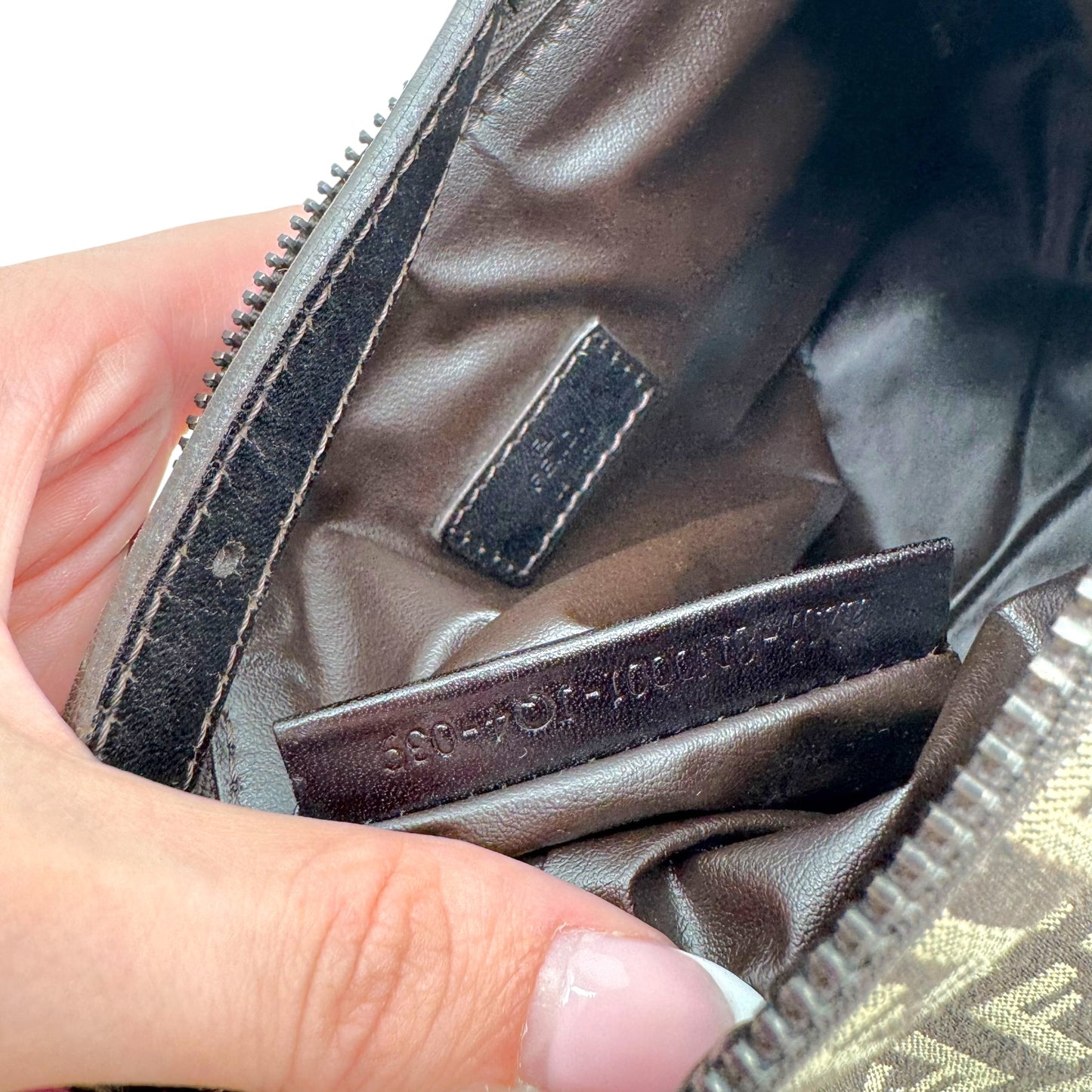 Fendi Brown Zucchino Monogram Pochette Bag