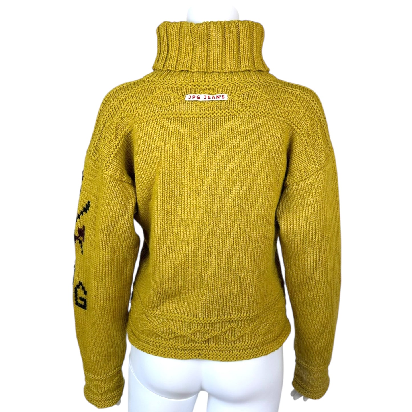 Jean Paul Gaultier Jean's Yellow Logo Turtleneck Sweater