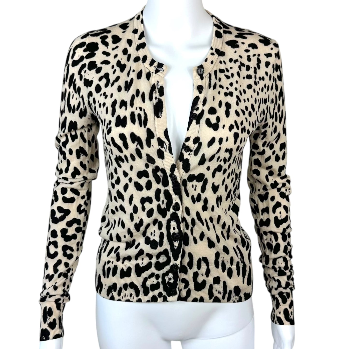 Dolce & Gabbana Leopard Print Wool Cardigan