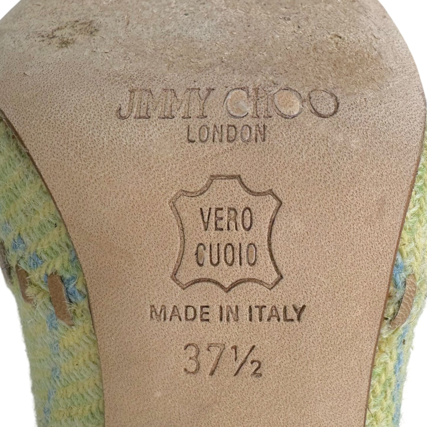 Jimmy Choo Green Plaid Wool Heeled Boots