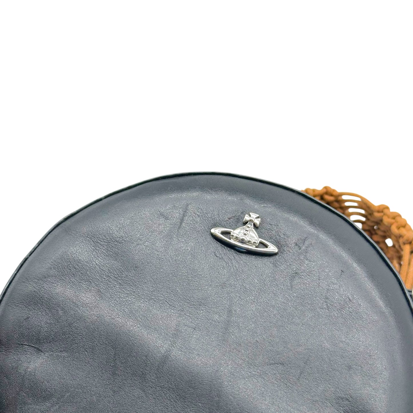 Vivienne Westwood Round Black Crossbody Bag With Macrame Strap