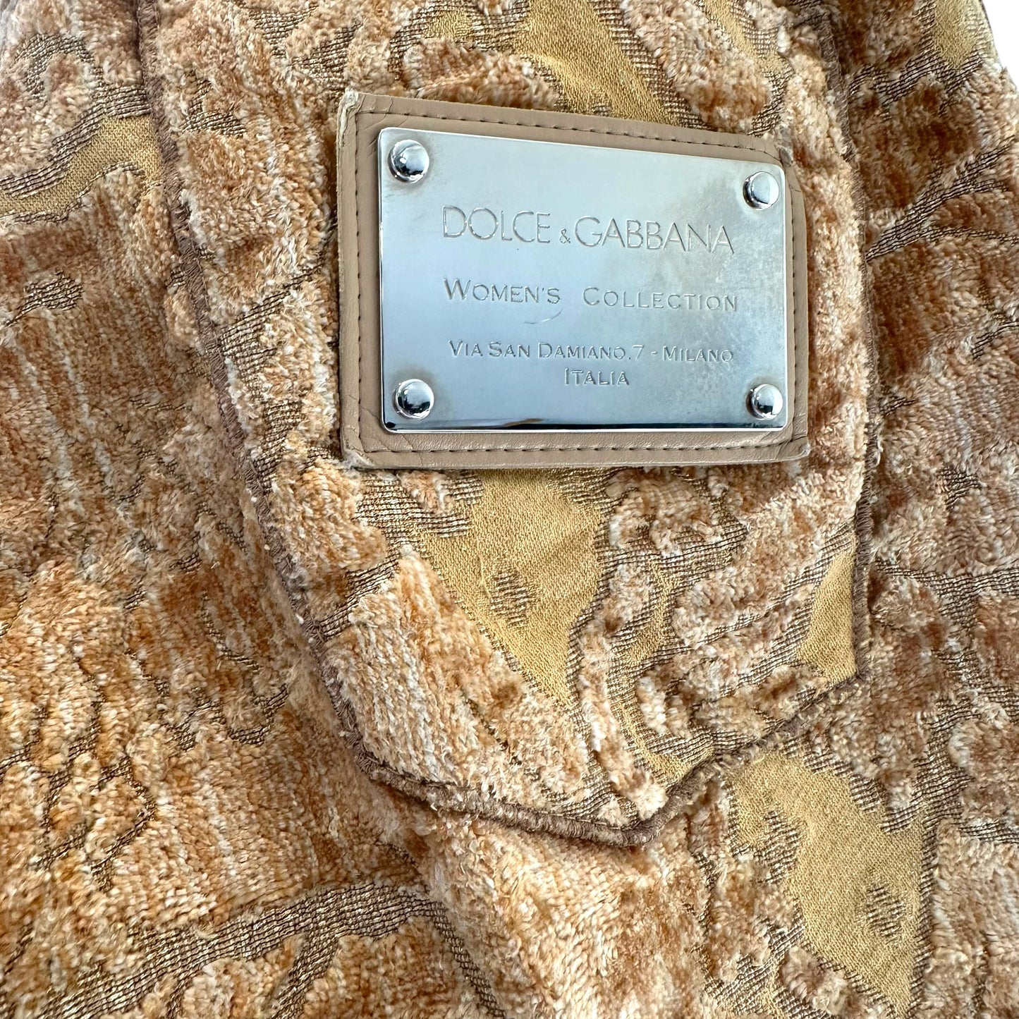 Dolce & Gabbana Gold Jacquard Flare Pants