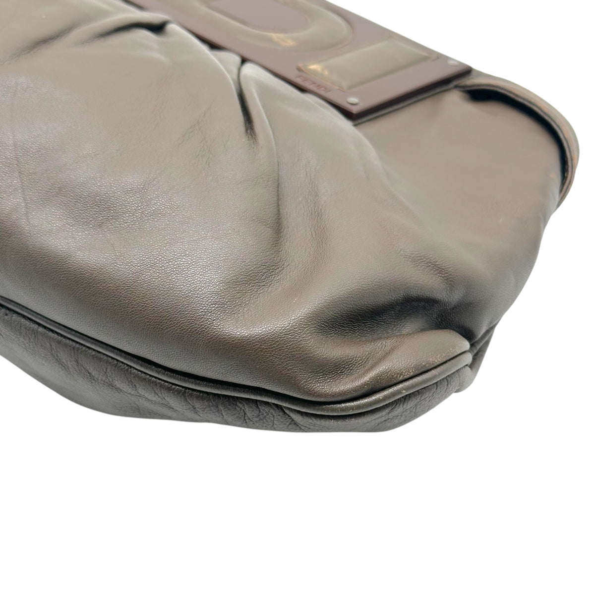 Fendi Brown Leather Convertible To You Clutch / Shoulder Bag