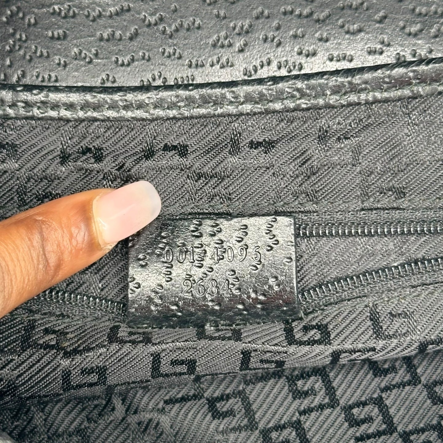 Gucci Black Leather & Canvas Bamboo Handle Mini Jackie Bag