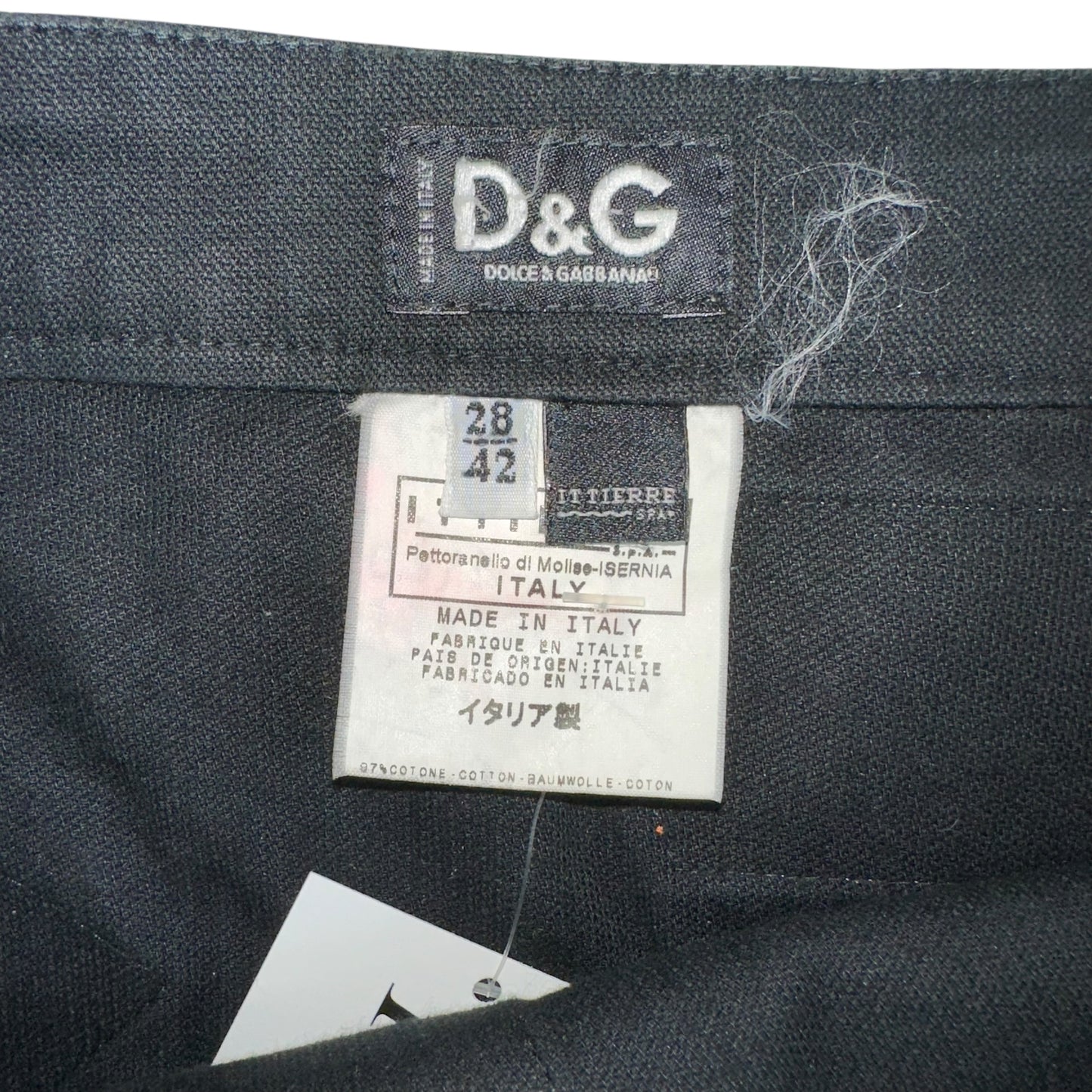 D&G Dolce & Gabbana S/S 2004 Orange Cuation Tape Mini Skirt