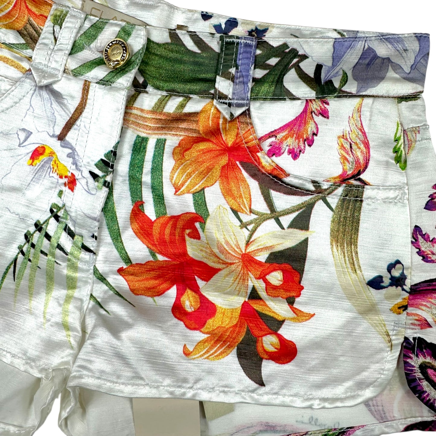 Roberto Cavalli Class Floral Print Mini Shorts NEW