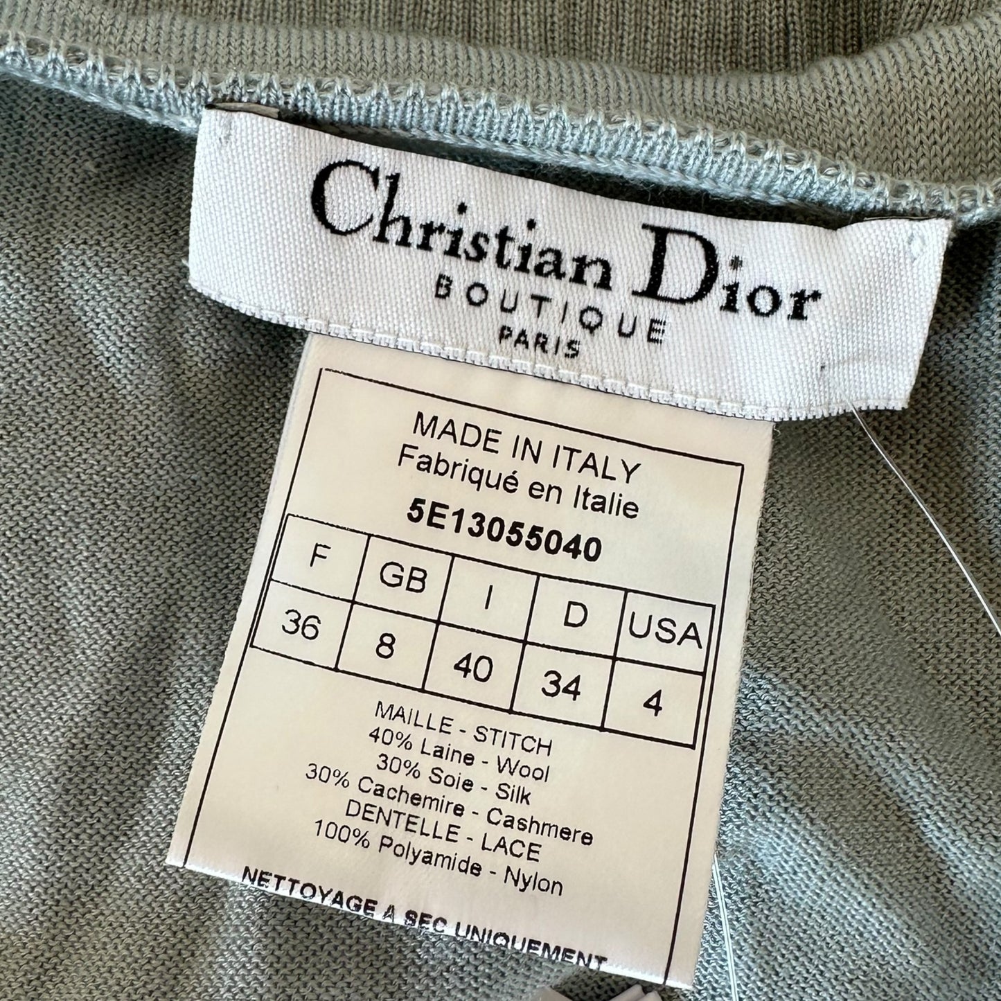 Christian Dior S/S 2005 Light Blue Lace Knit Tank Top NEW