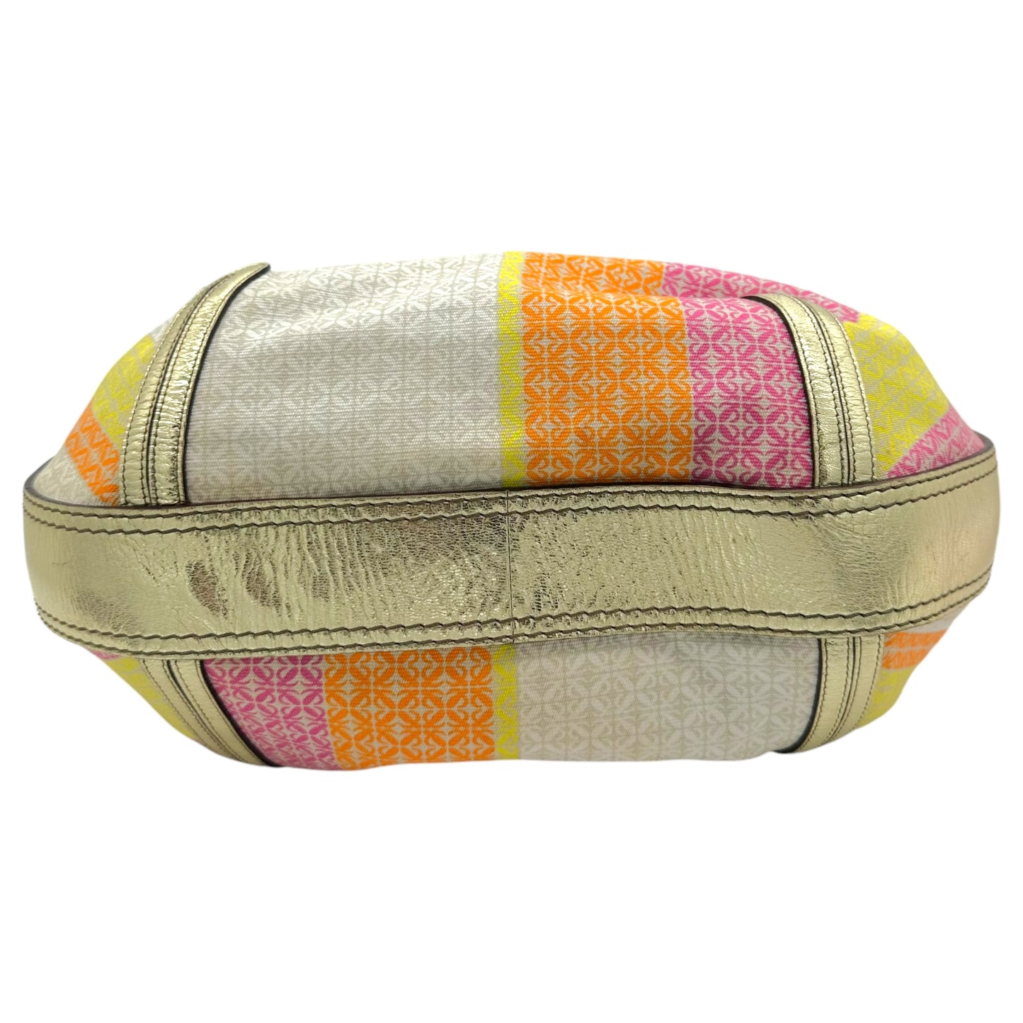 Loewe Gold & Multicolor Anagram Logo Hobo Bag