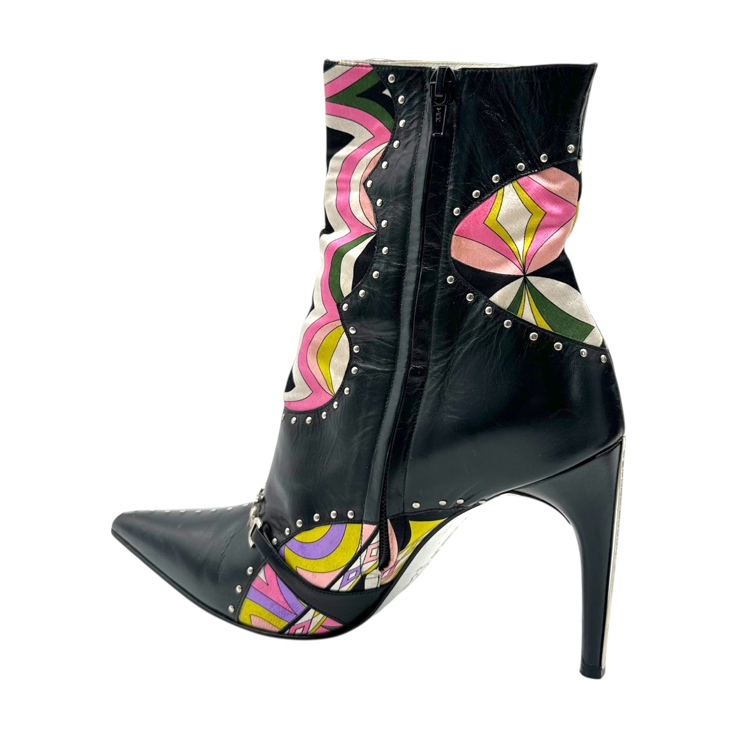 Emilio Pucci Multicolor Printed Logo Heeled Boots