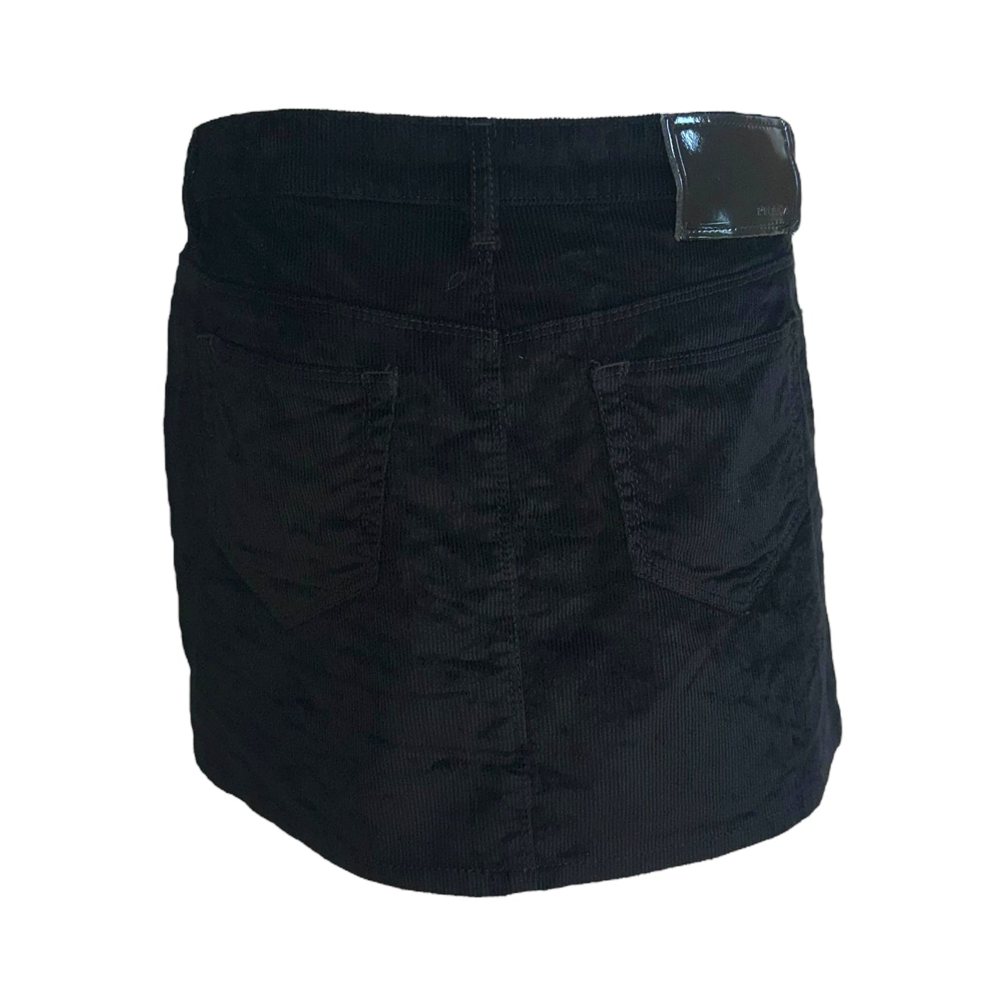 Prada Black Corduroy Mini Skirt