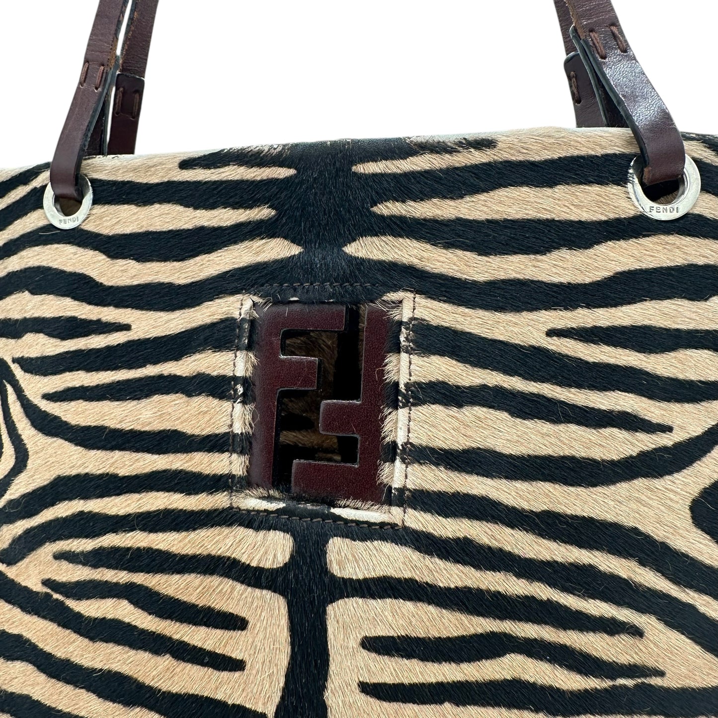 Fendi Zebra Print Ponyhair Tote Bag