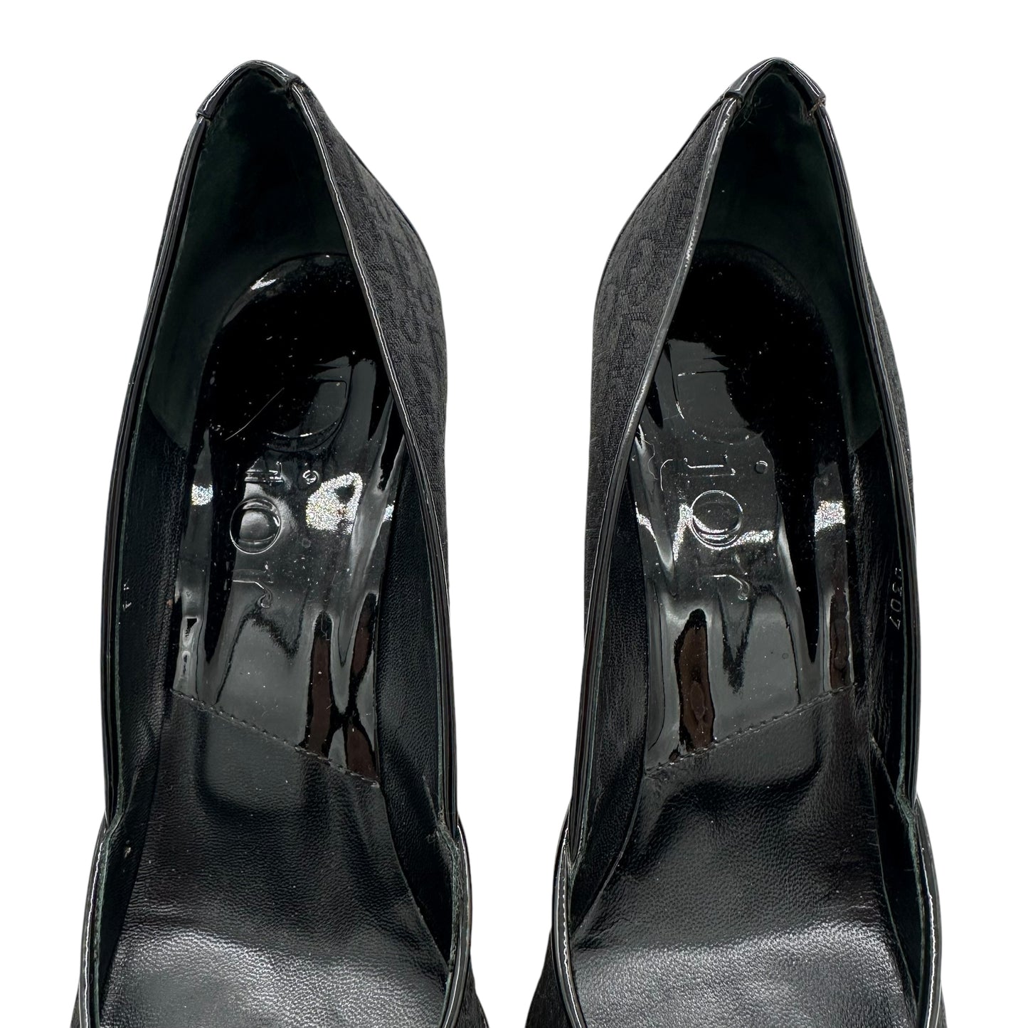 Christian Dior Street Chic Black Monogram Rounded Toe Heels