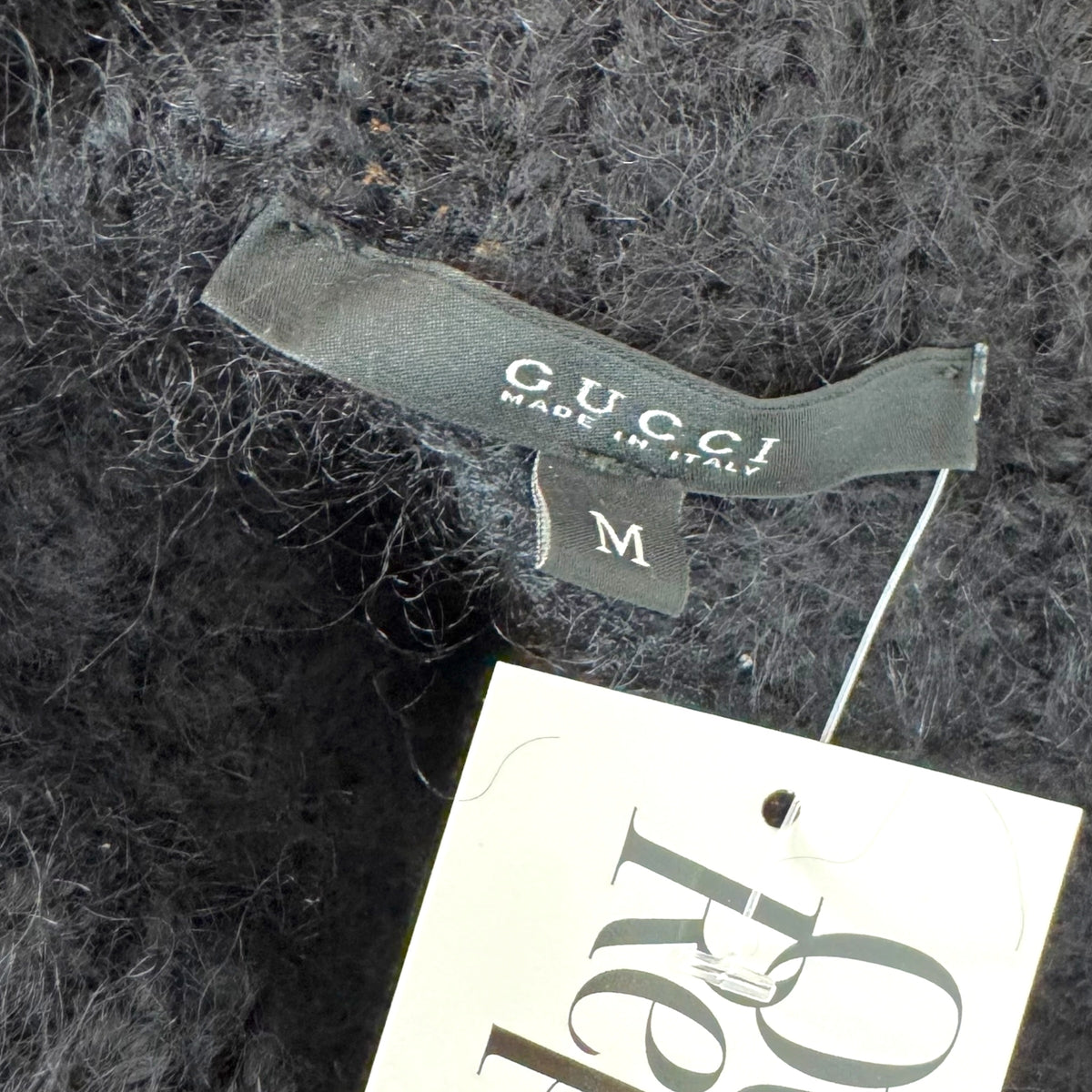 Gucci Black Mohair Knit Off-Shoulder Sweater