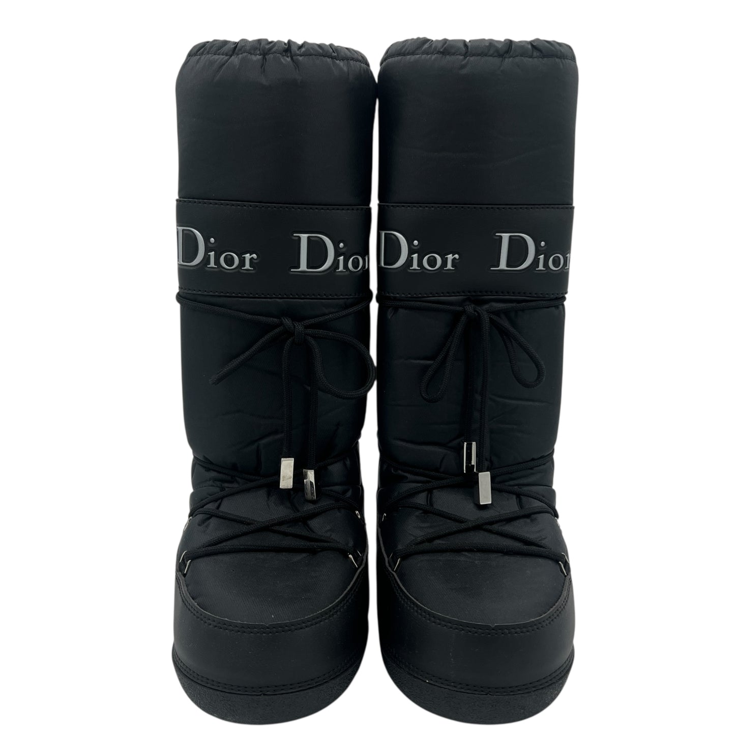 Christian Dior Black Logo Moon Boots