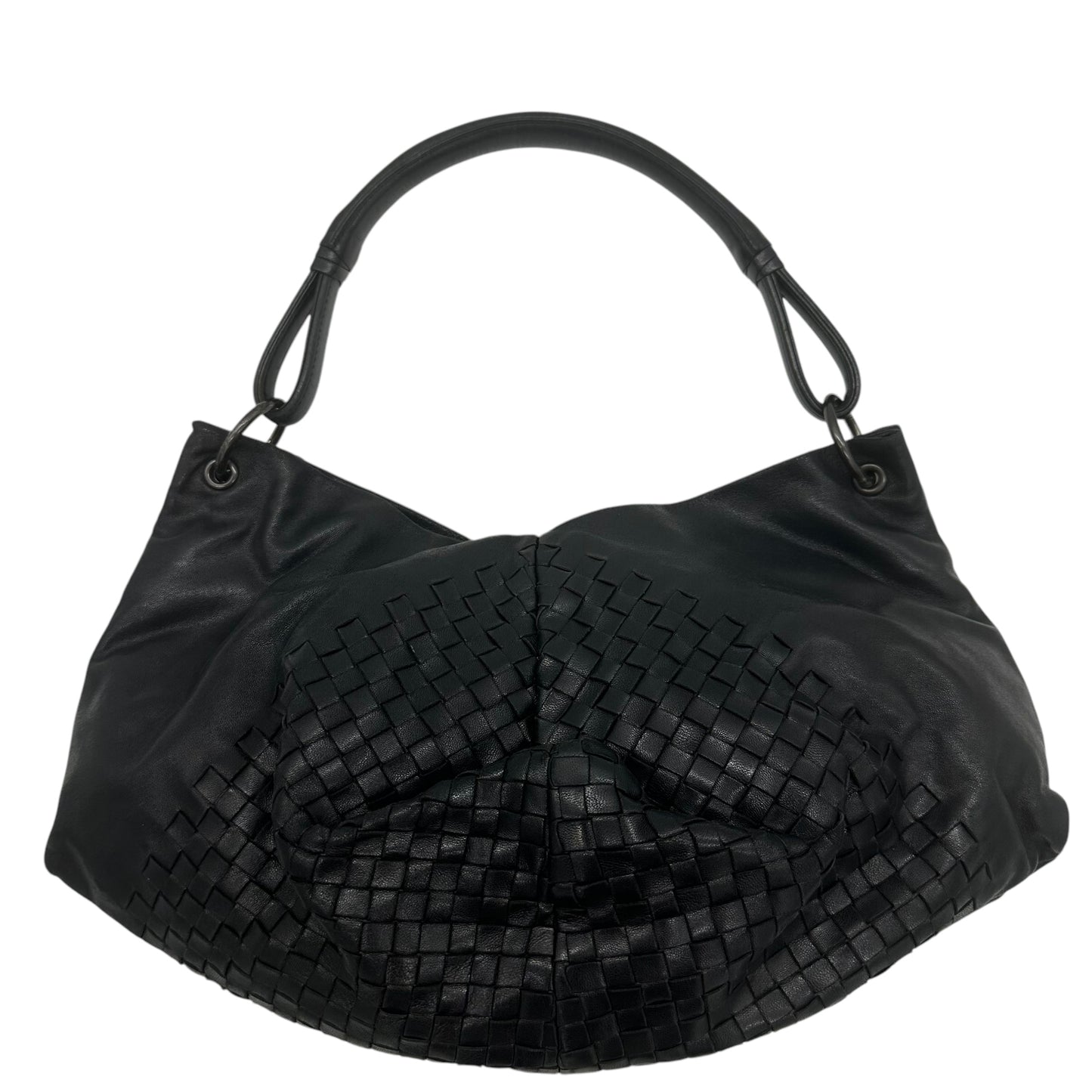 Bottega Veneta Black Intrecciato Slouchy Shoulder Bag
