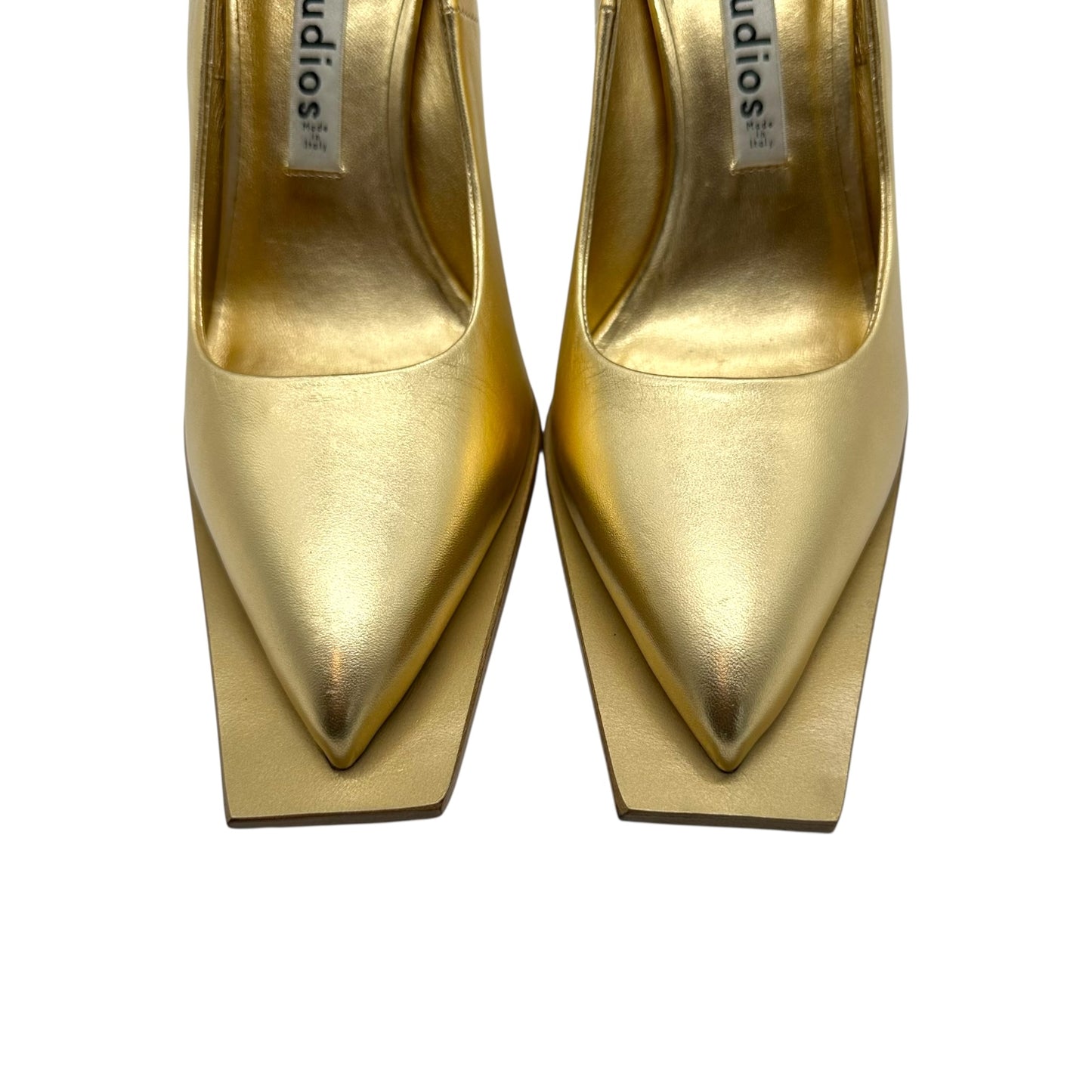 Acne Studios Gold Extended Sole Heels
