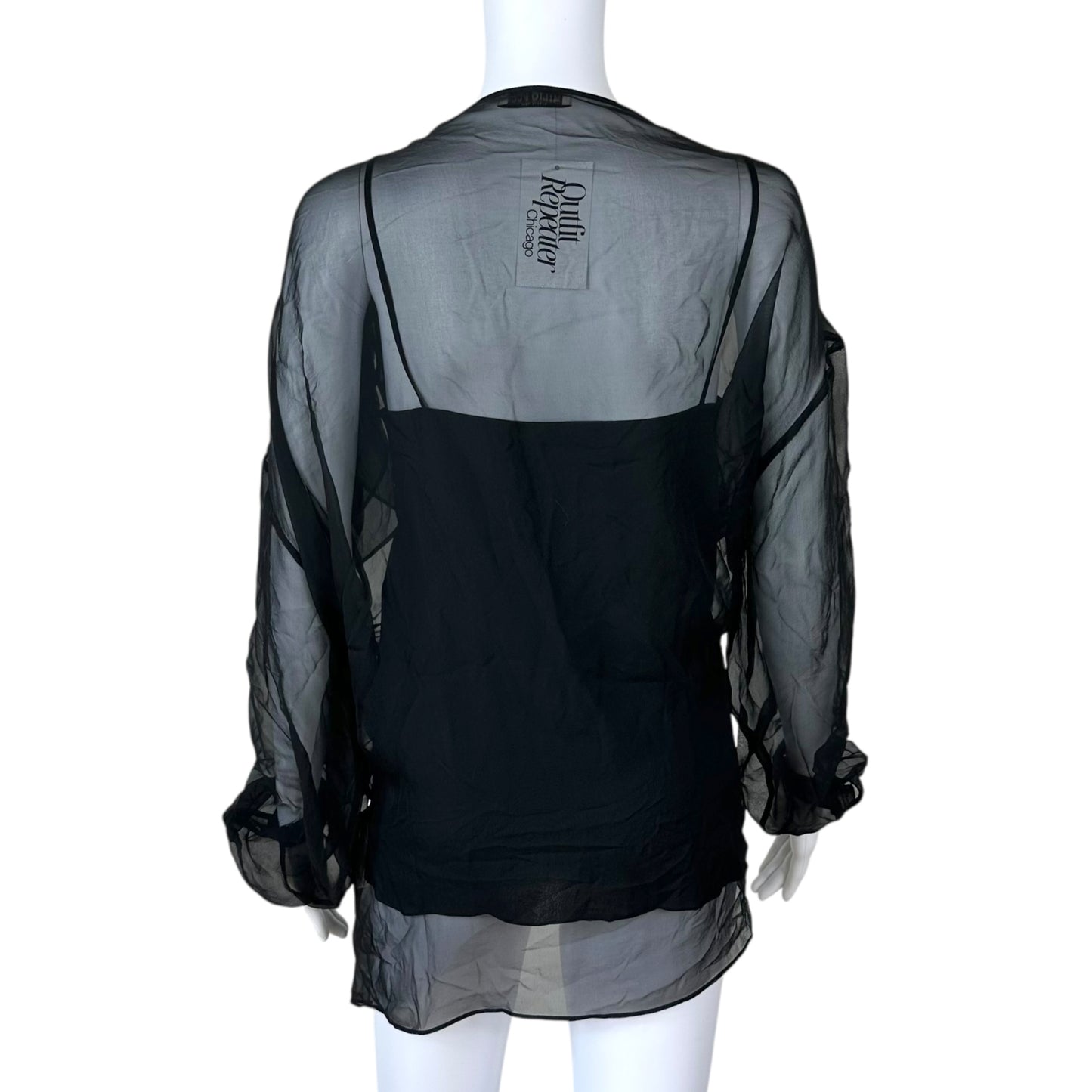 Emilio Pucci Black Silk Sheer Blouse