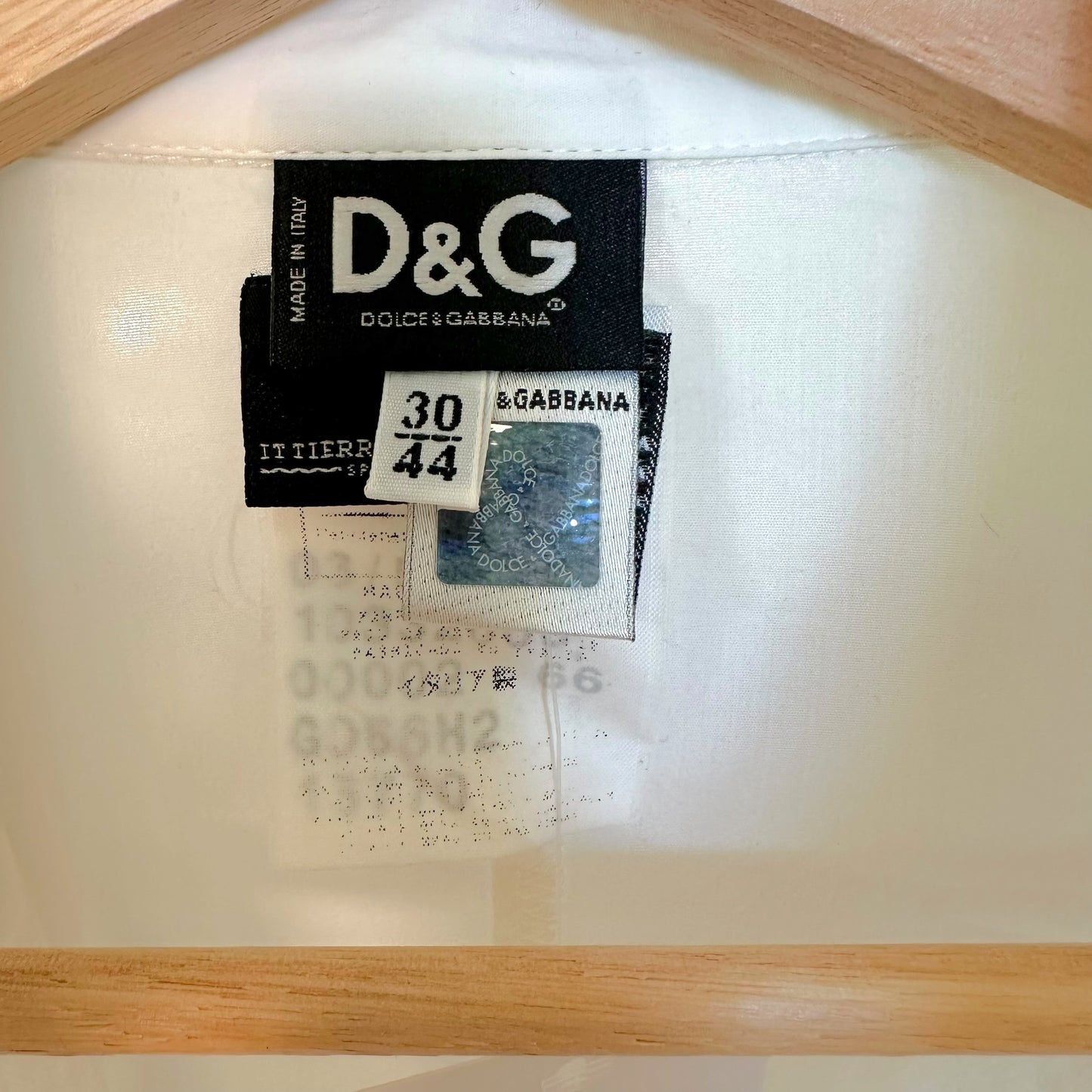 D&G Dolce & Gabbana White Button Sleeve Blouse Top