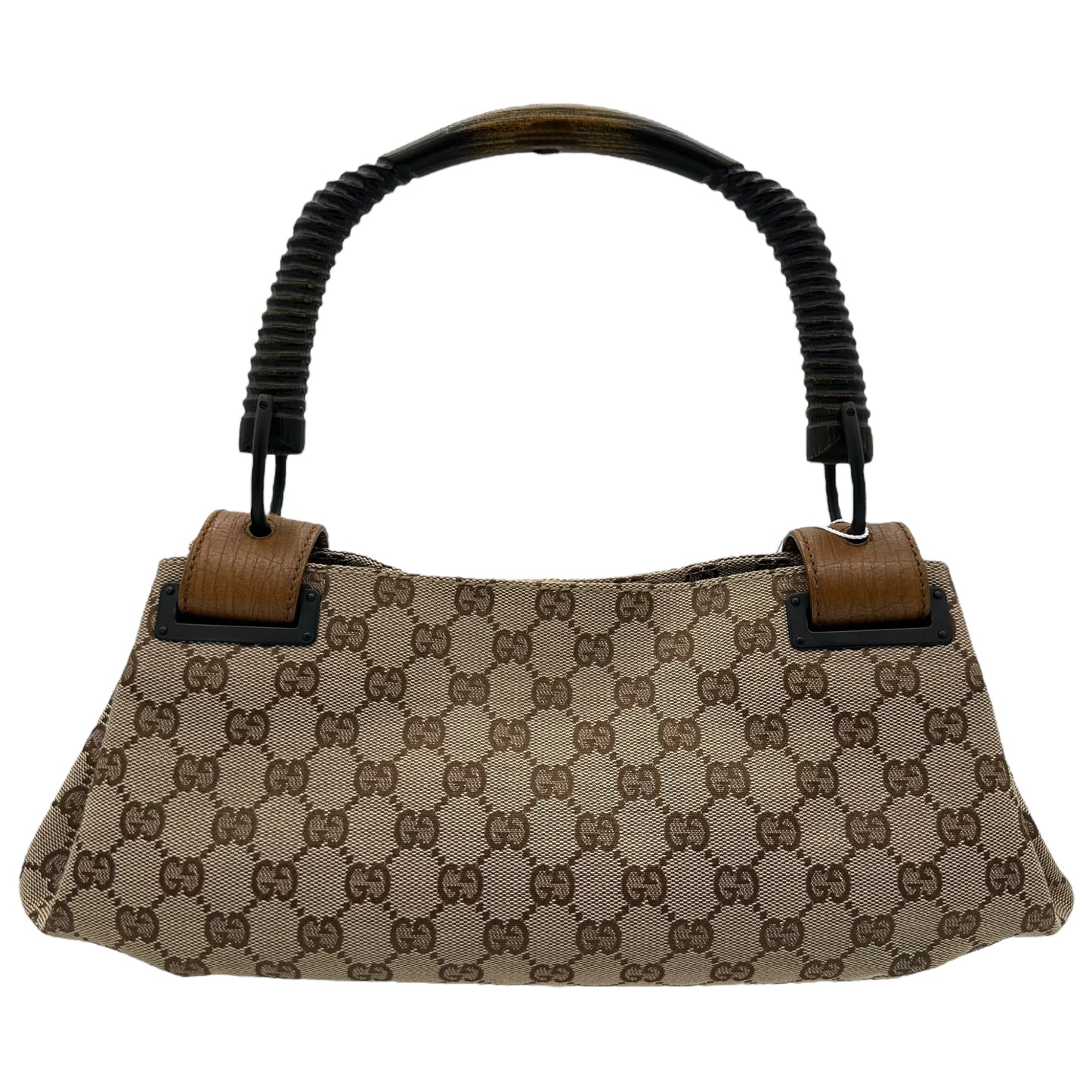 Gucci Tan Monogram Wooden Handle Handbag - Outfit Repeater