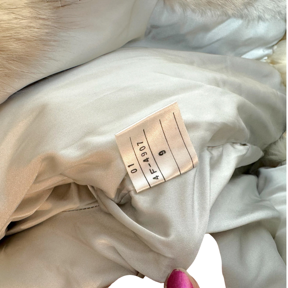 Malvoisic Ivory Fox Fur Coat 1990s Vintage XS