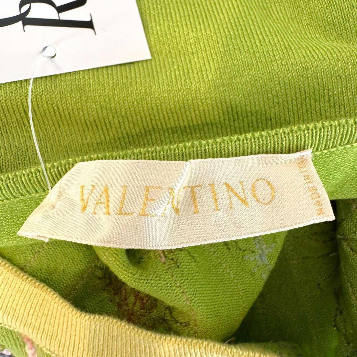 Valentino Garvani Green Floral Beaded & Sequin Knit Tank Top