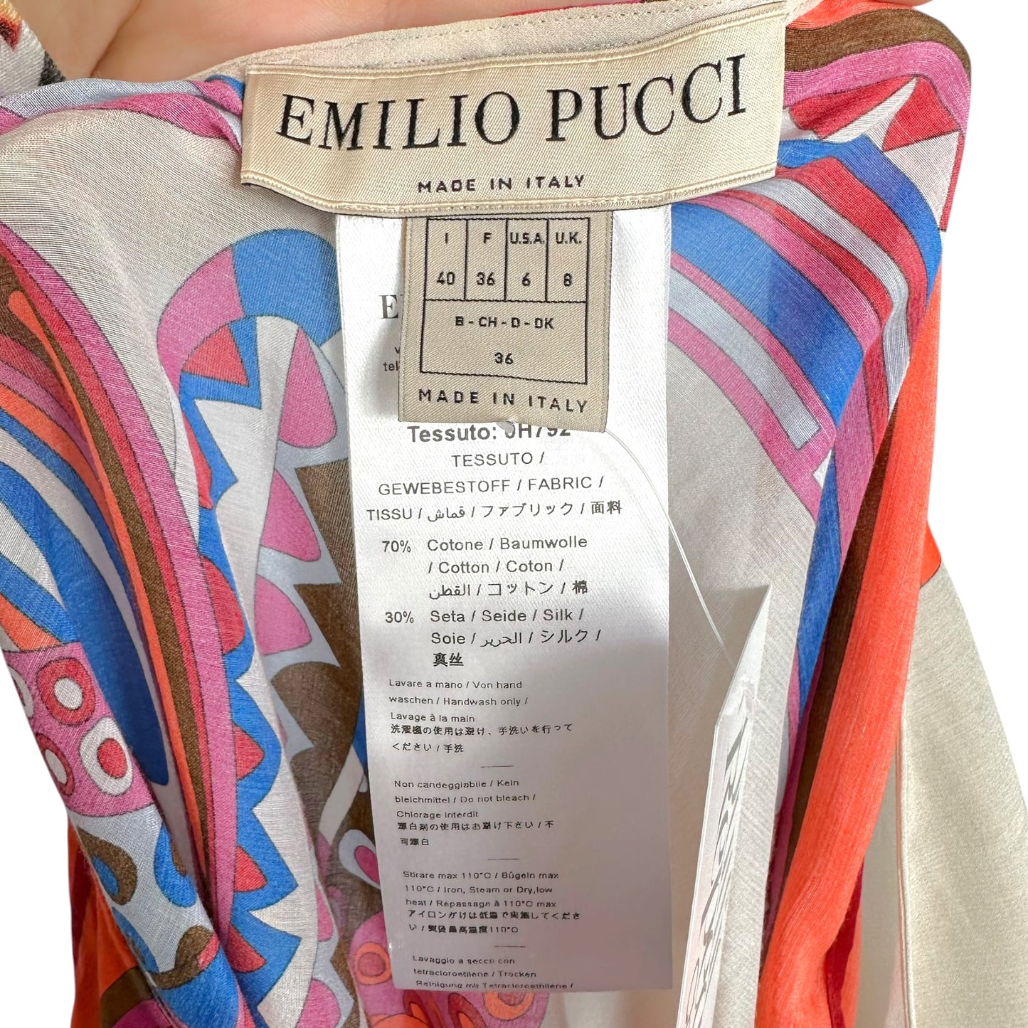Emilio Pucci Cropped Multicolor Printed Blouse