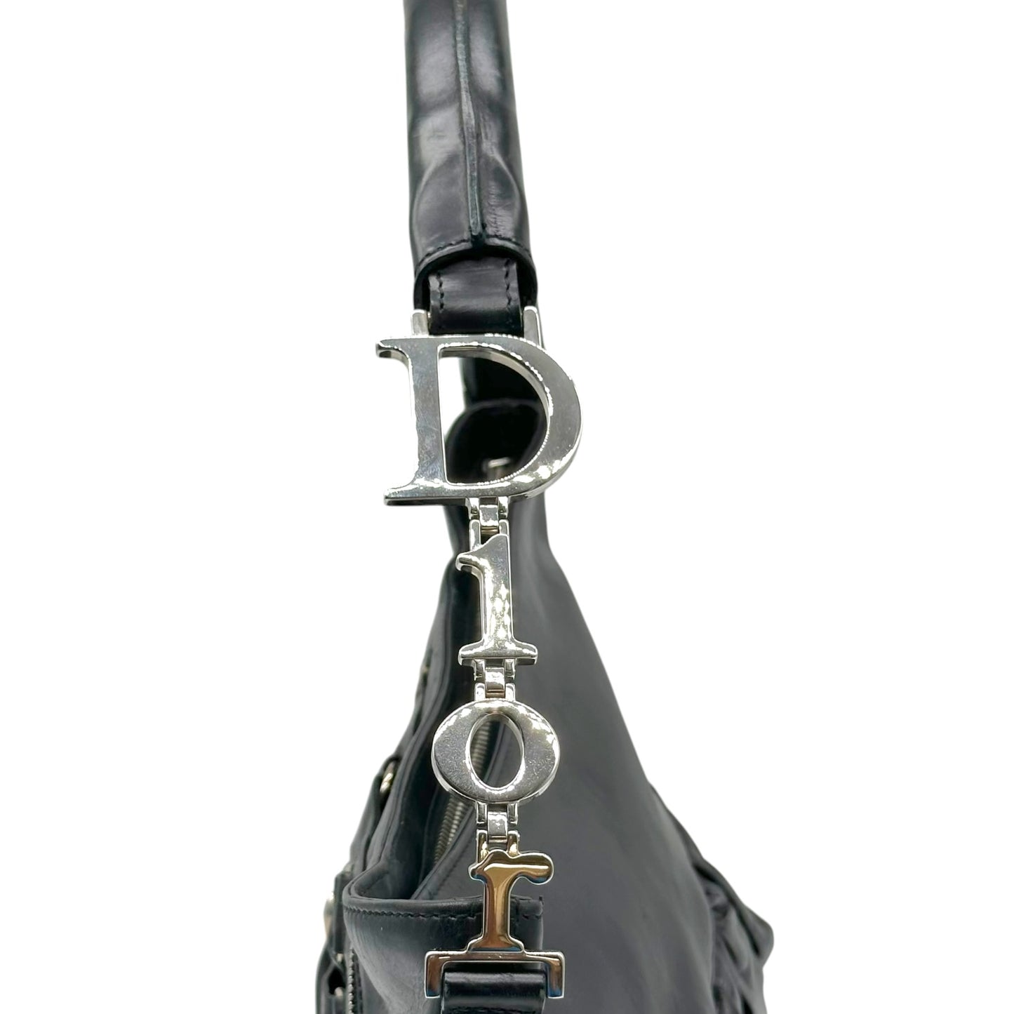 Christian Dior Black Leather Corset Shoulder Bag