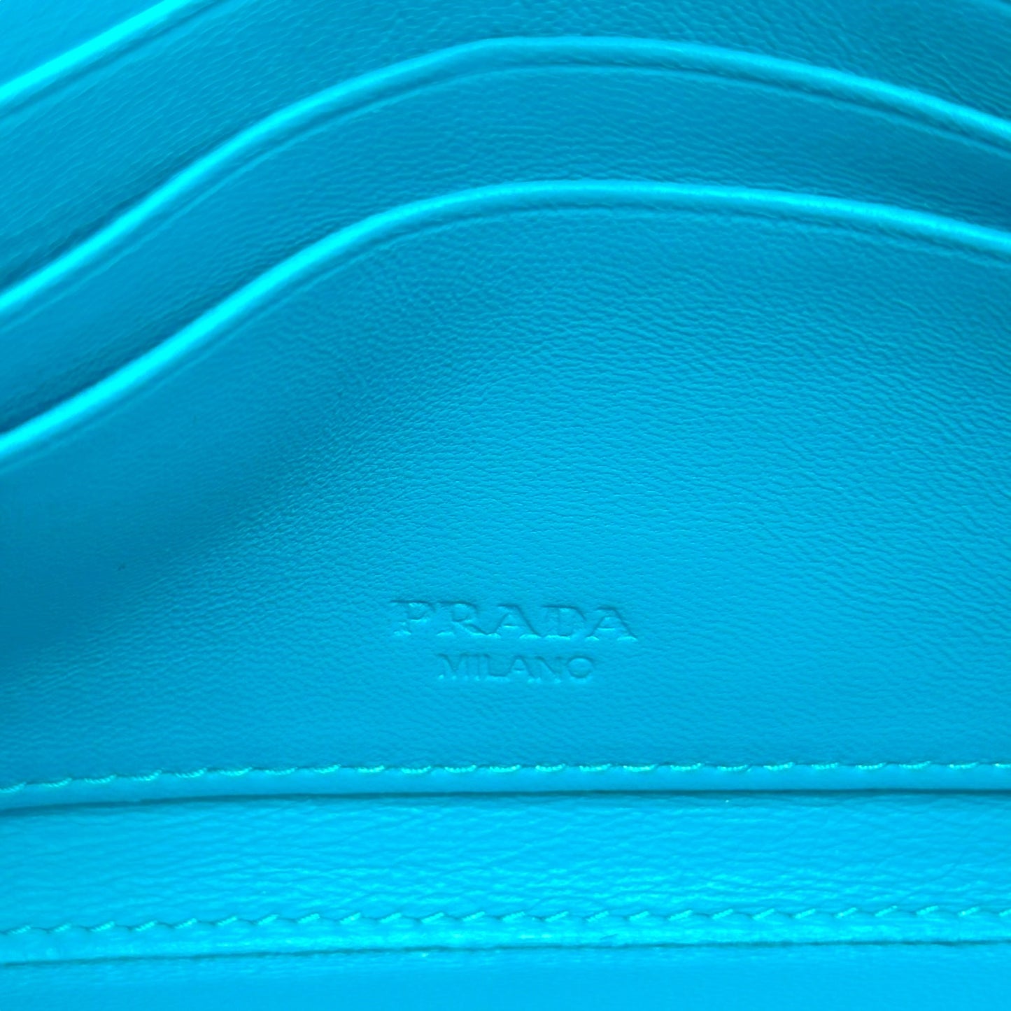Prada Turquoise Saffiano Leather Envelope Clutch