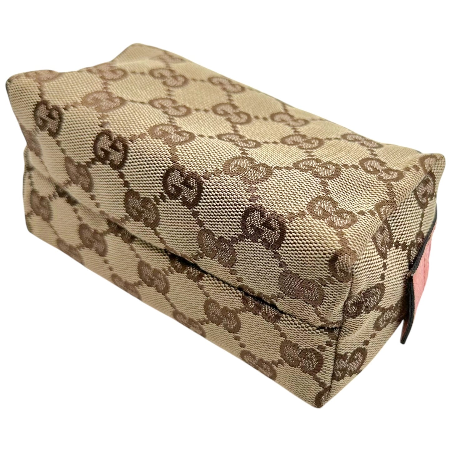 Gucci Small Cosmetic Pouch Pink Tan Monogram