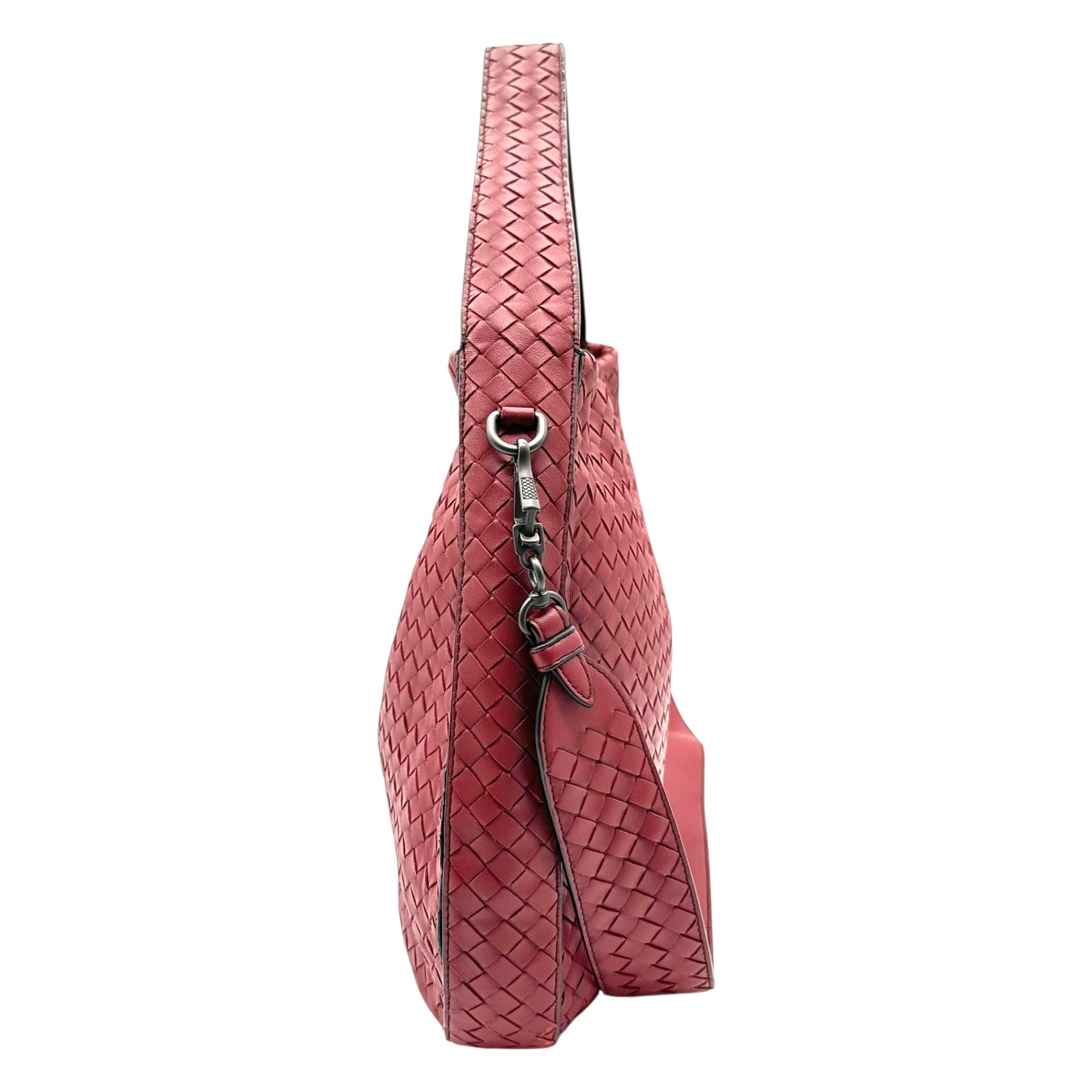 Bottega Veneta Dark Red Intrecciato 2-Way Hobo Bag