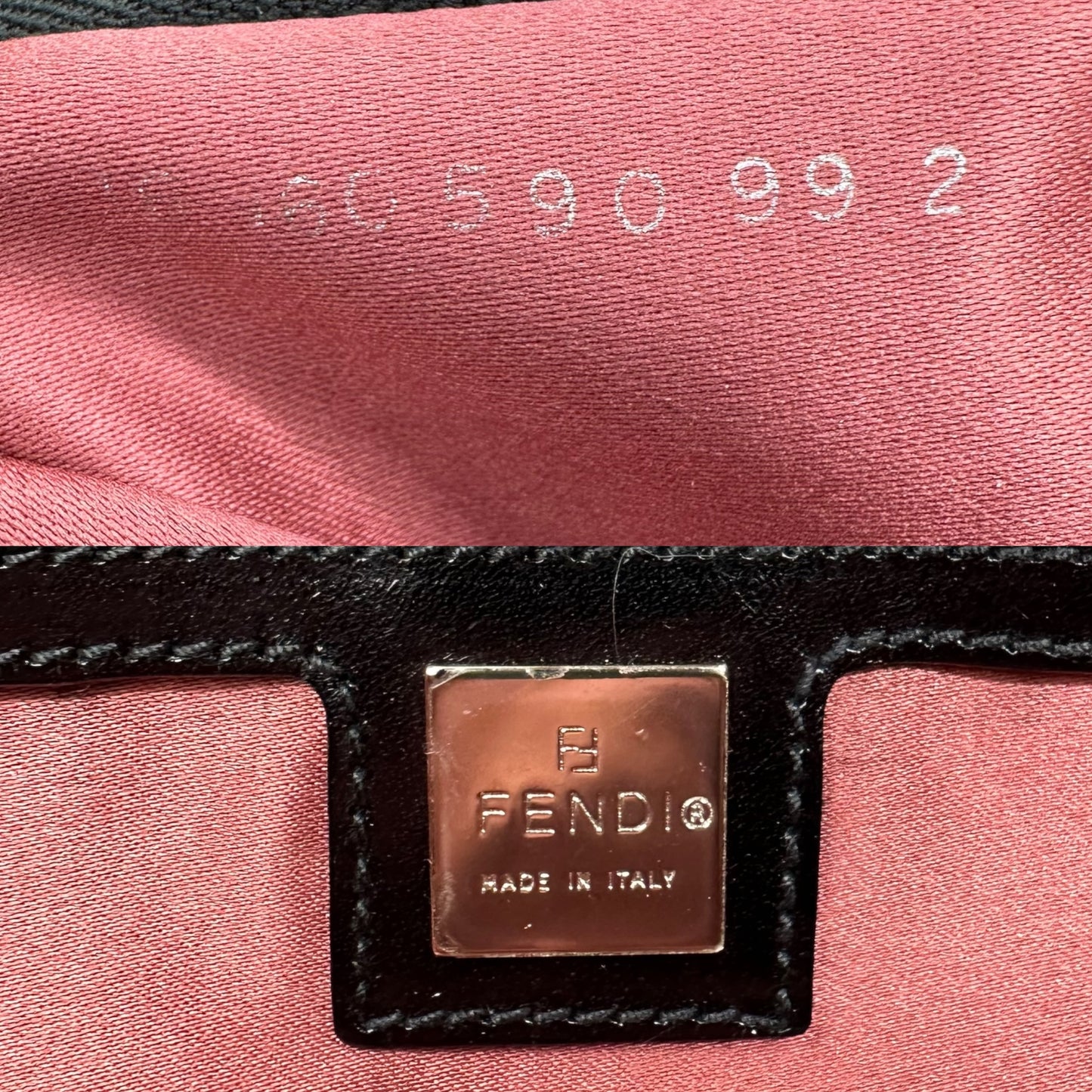 Fendi Baguette Bag Black White Gray Wool Knit