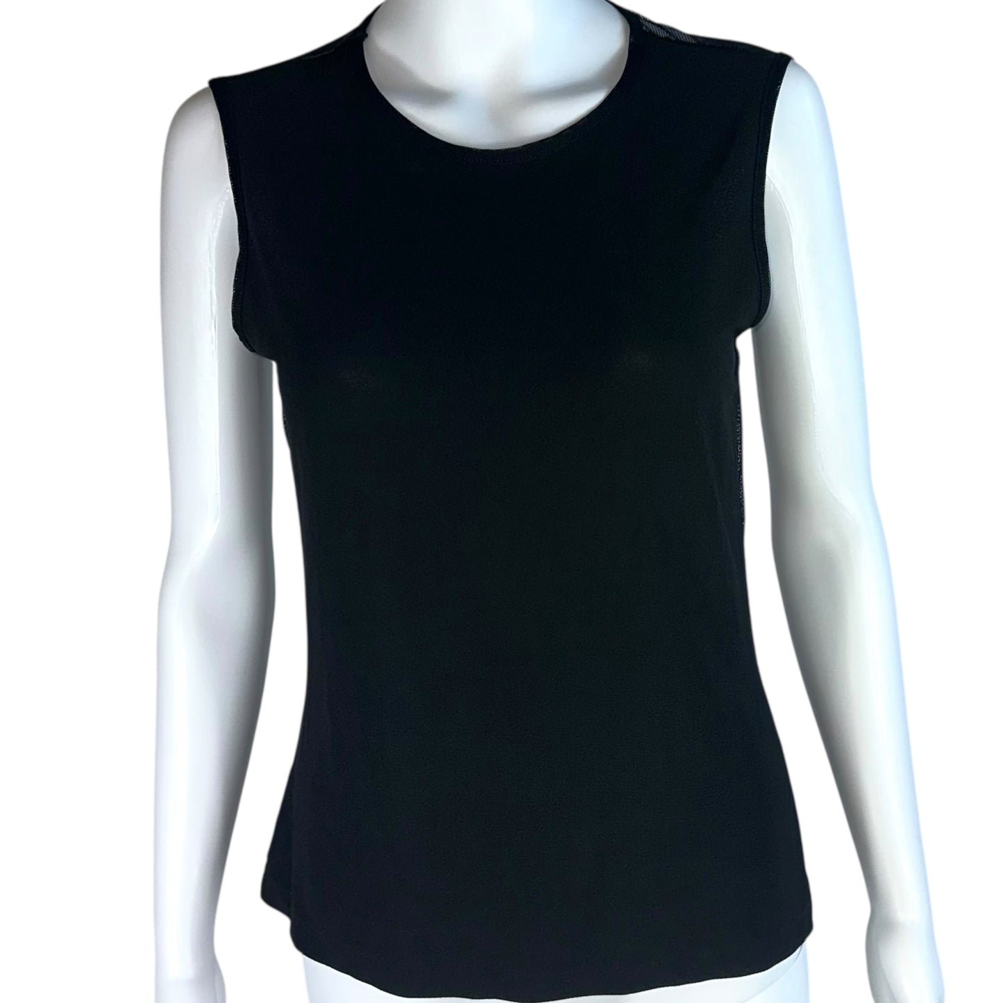 Roberto Cavalli Jeans Black & Silver Scorpio Mesh Back Tank Top