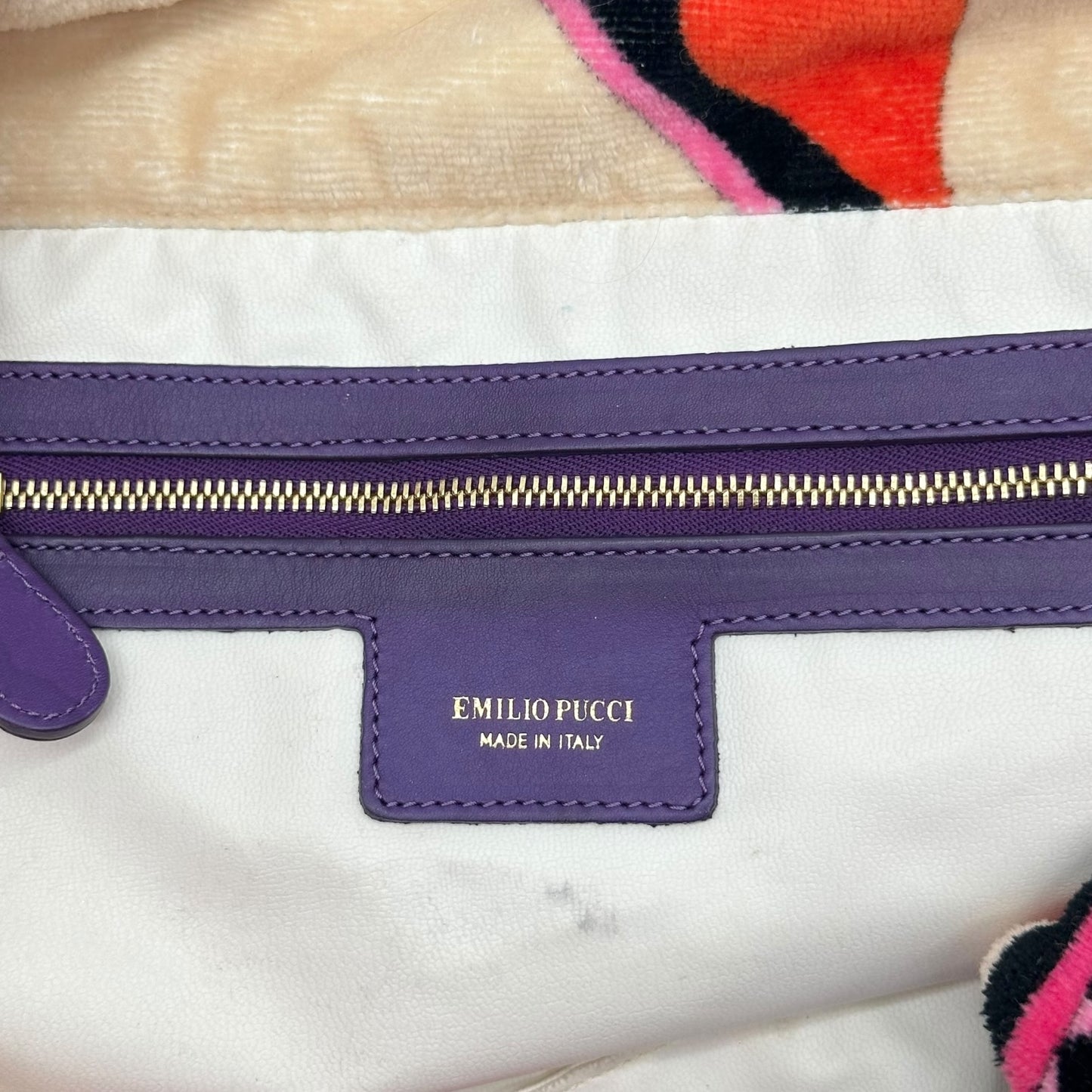 Emilio Pucci Pink & Purple Printed Terrycloth Hobo Bag