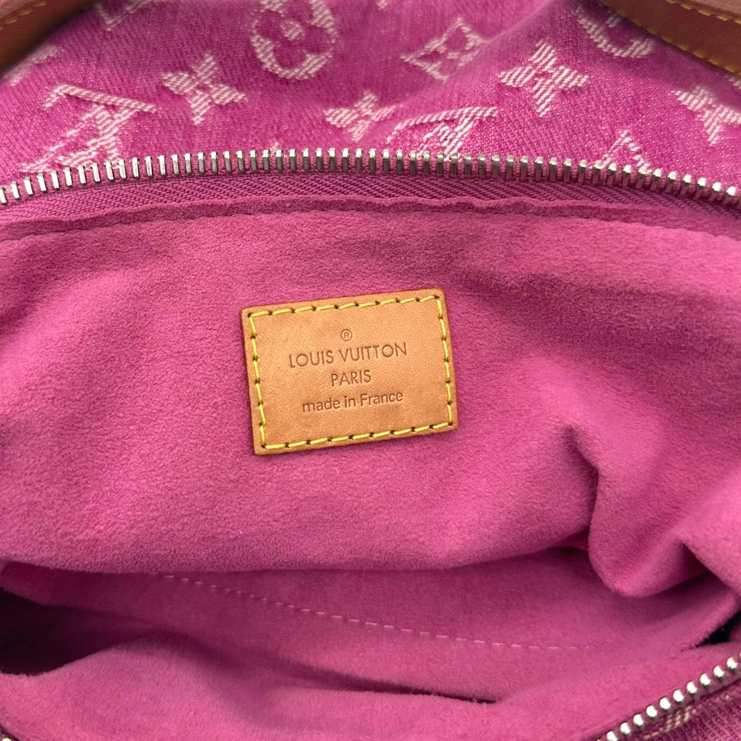 Louis Vuitton Pink Denim Monogram Baggy PM Bag