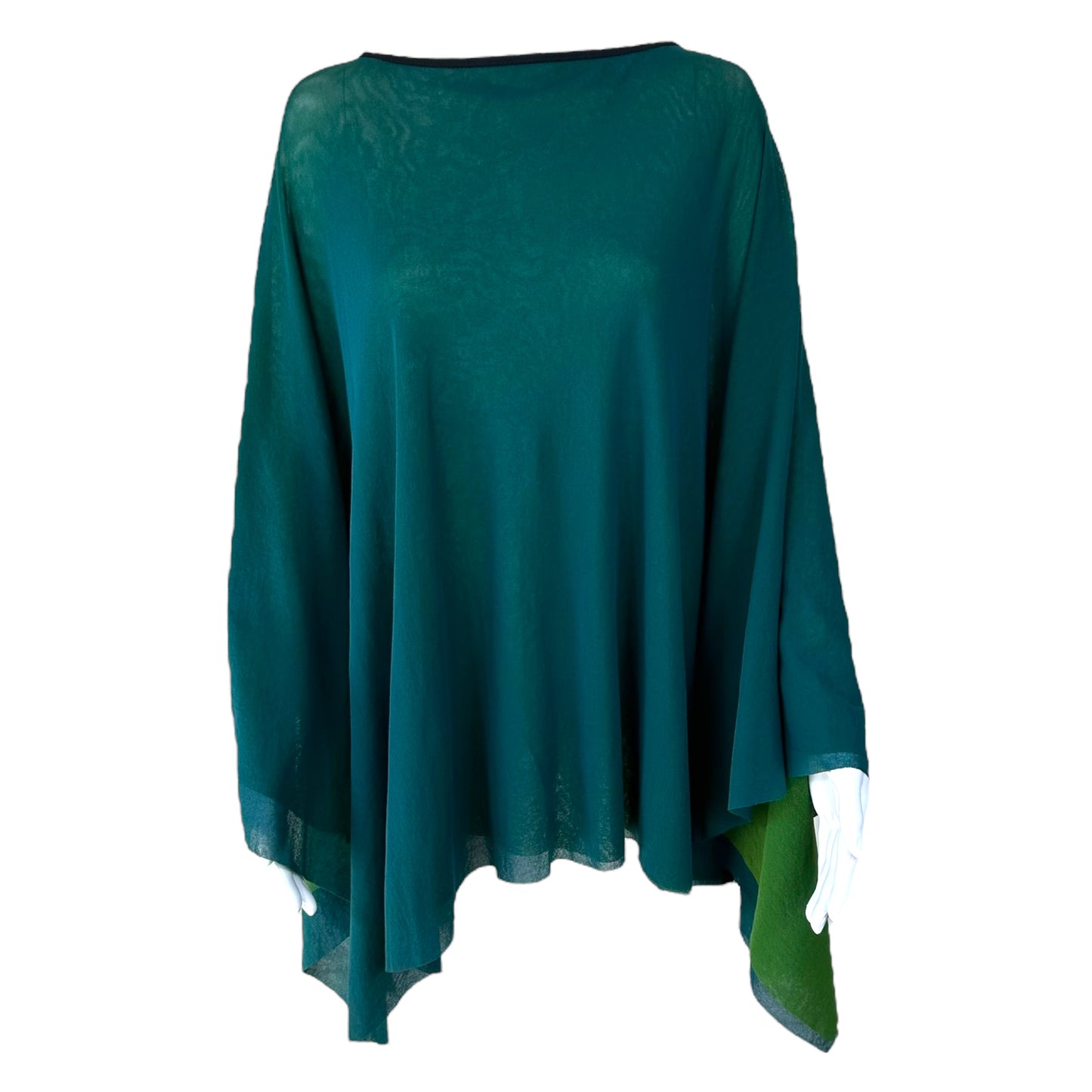 Jean Paul Gaultier Teal & Green Mesh Poncho Top