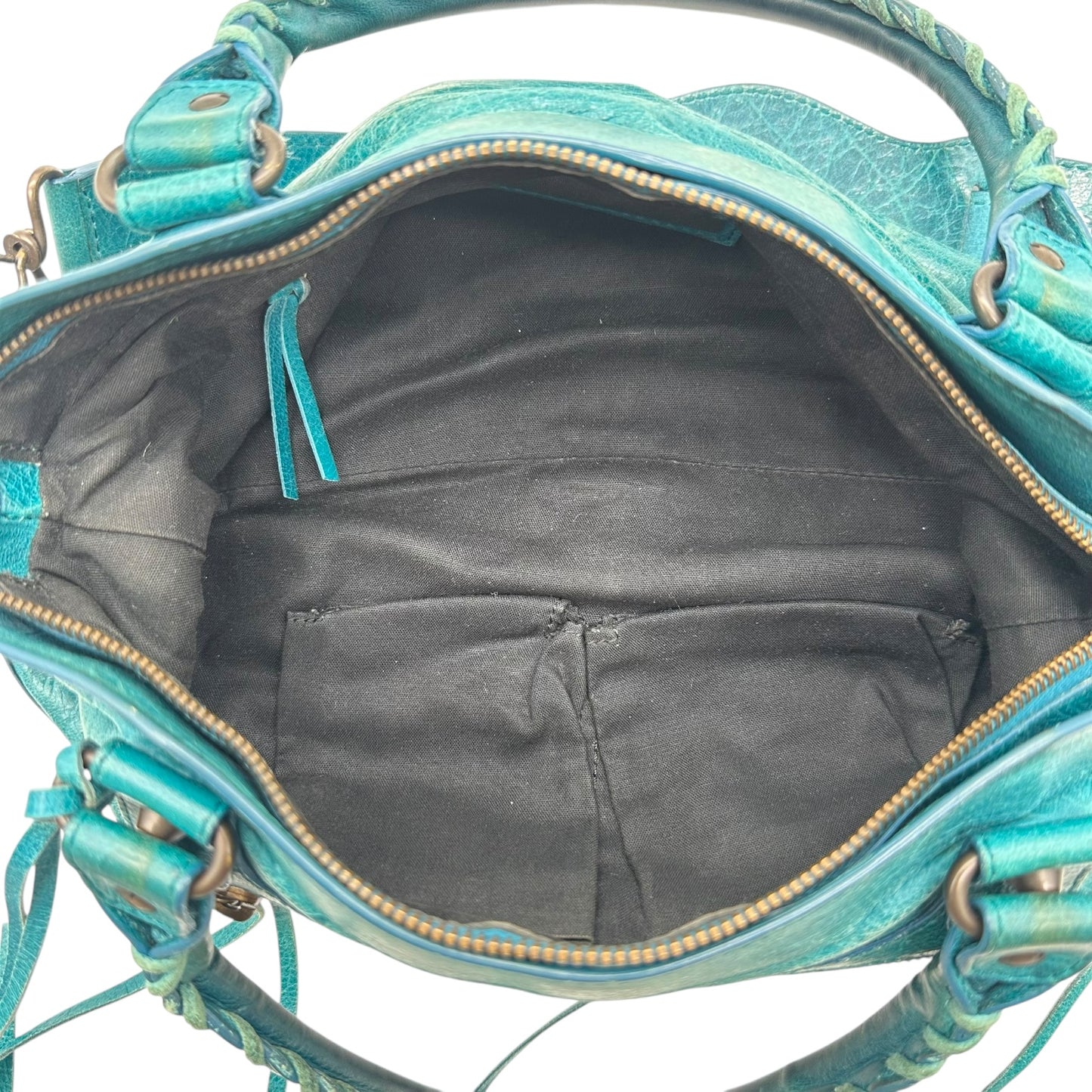 Balenciaga Teal Blue Leather First City Bag